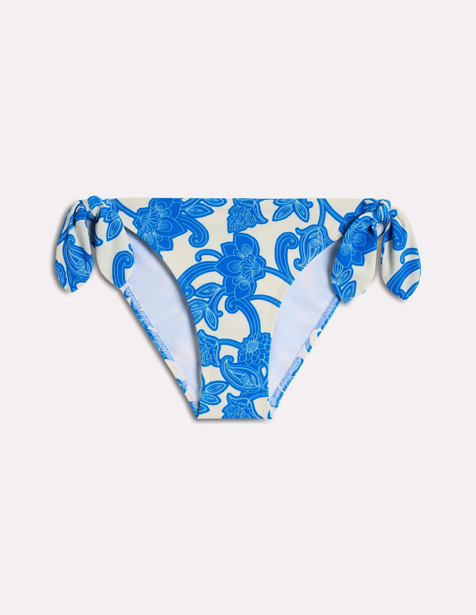 Tie Side Bikini Bottoms-Cerulean Blue, Paisley Whirl - Image 7