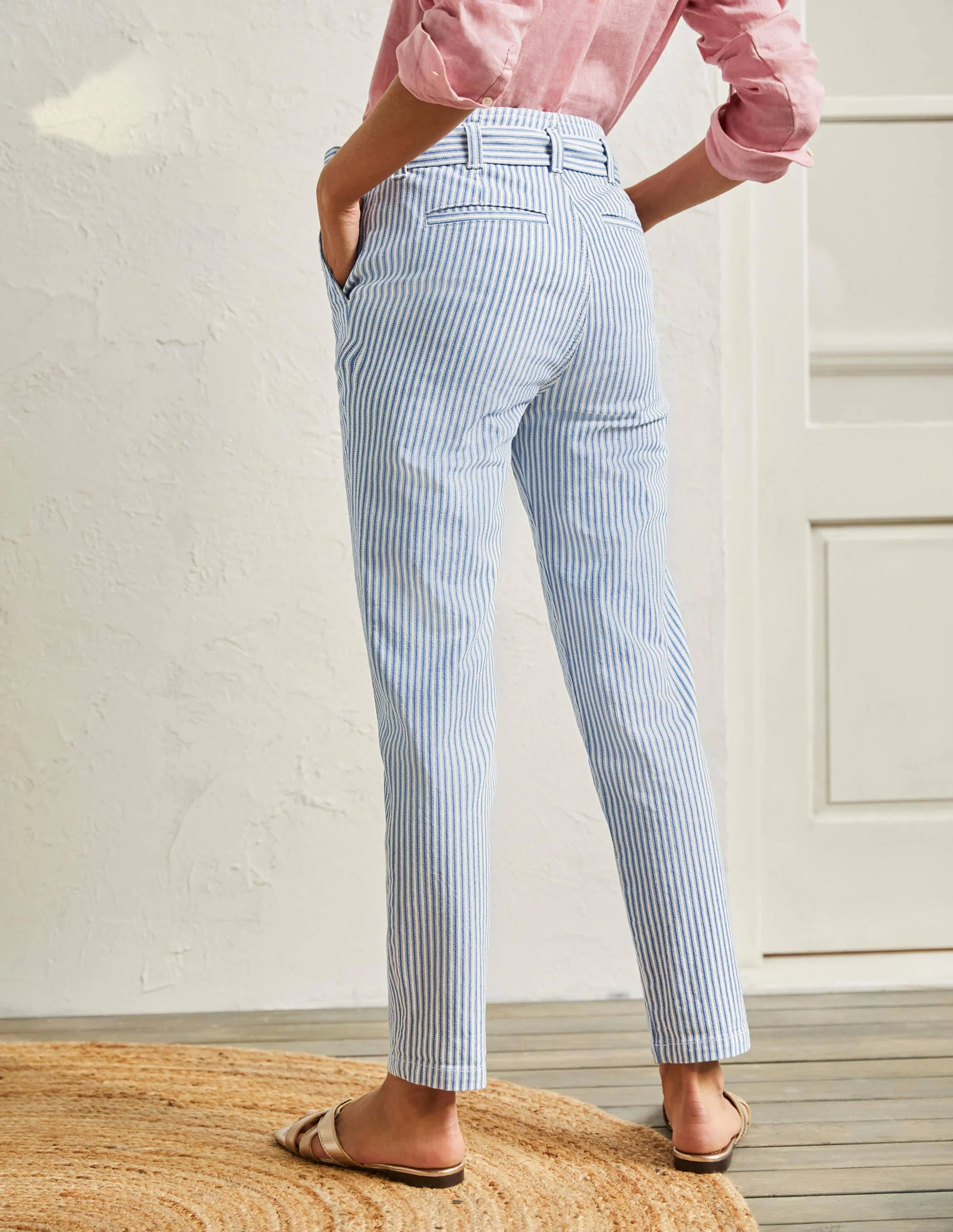 Tie Waist Jeans-Atlantic Ocean Ticking Stripe - Image 3