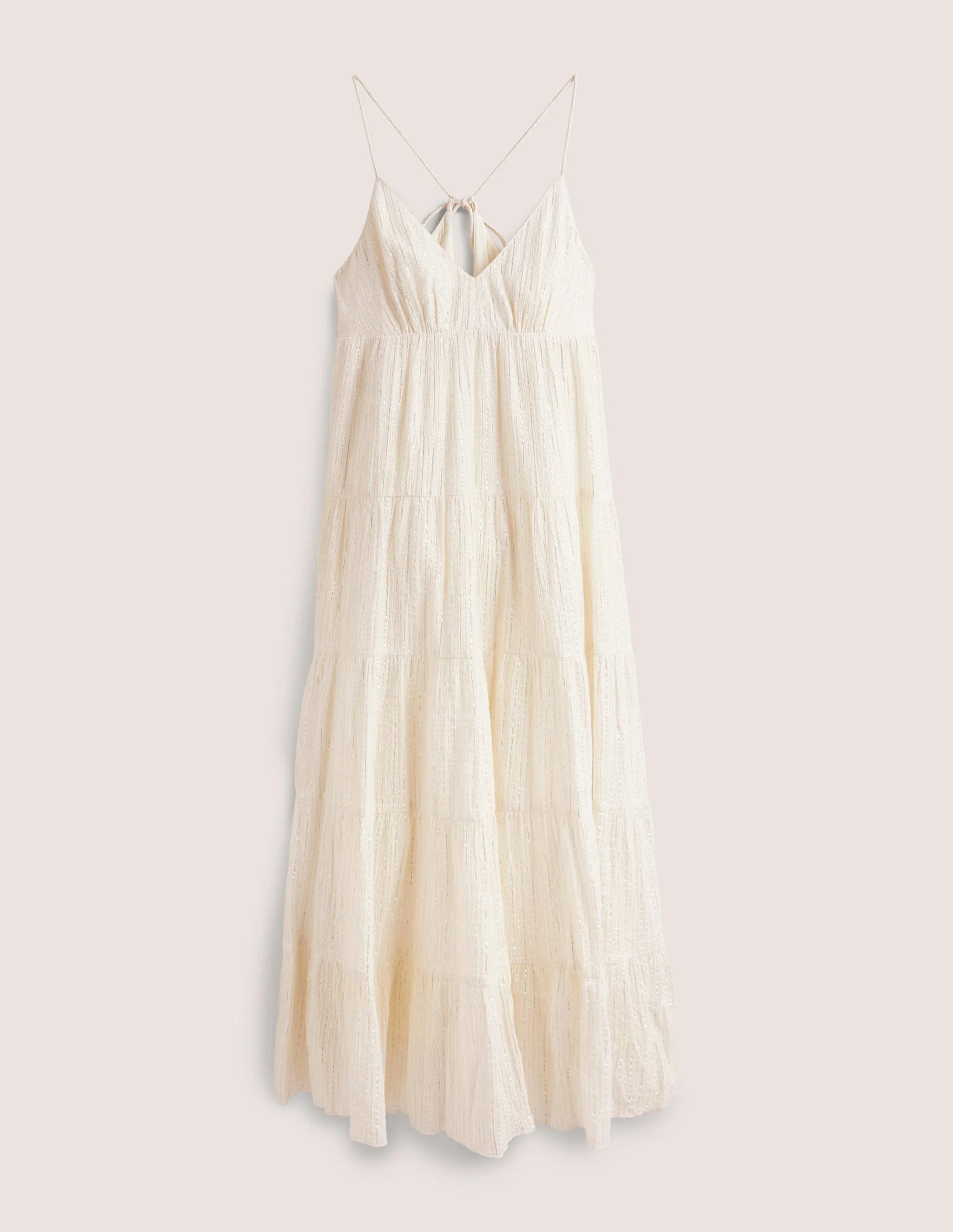 Tiered Maxi Cover up-Ivory, Lurex - Image 6