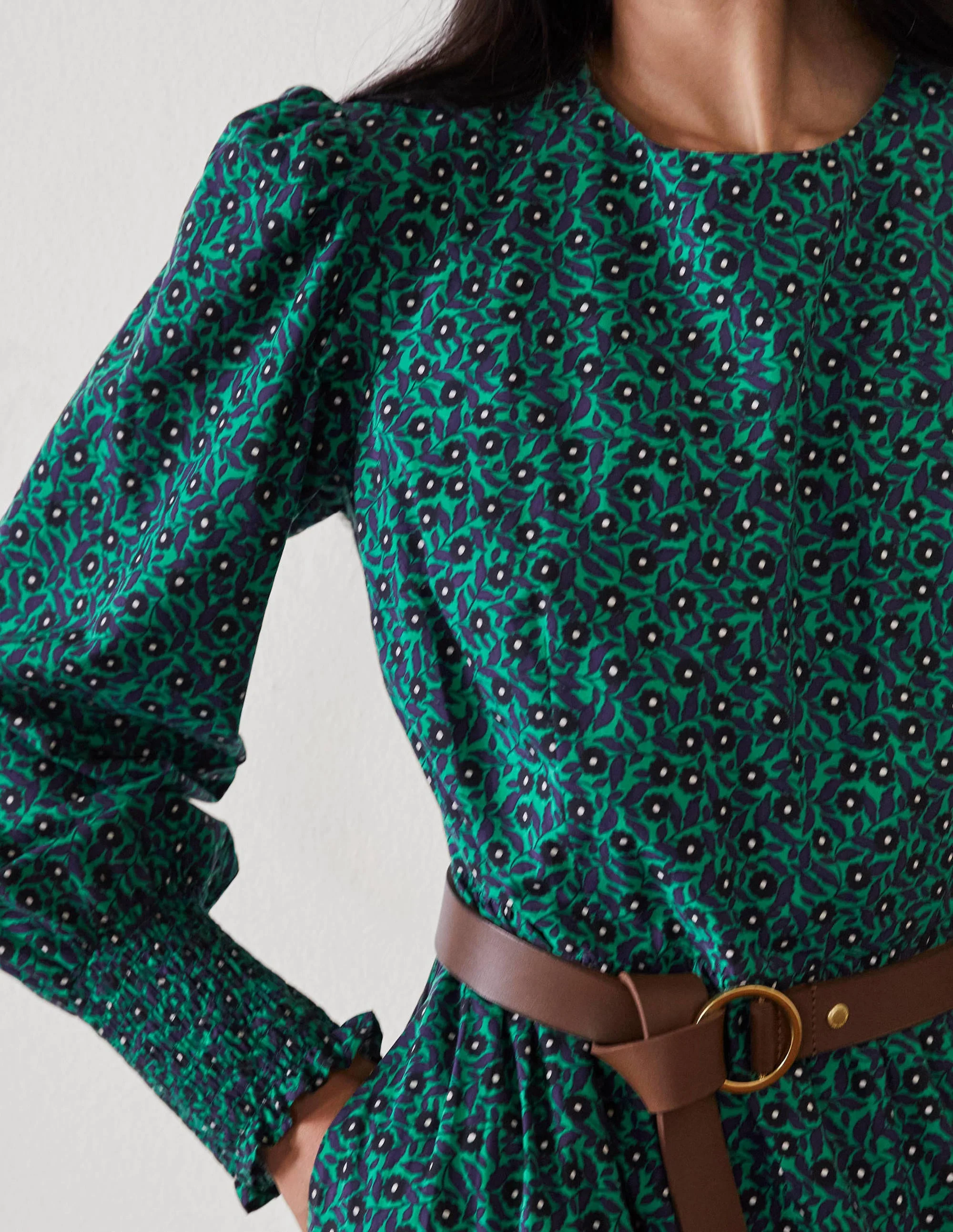 Tiered Maxi Dress-Highland Green, Rambling Ditsy - Image 2
