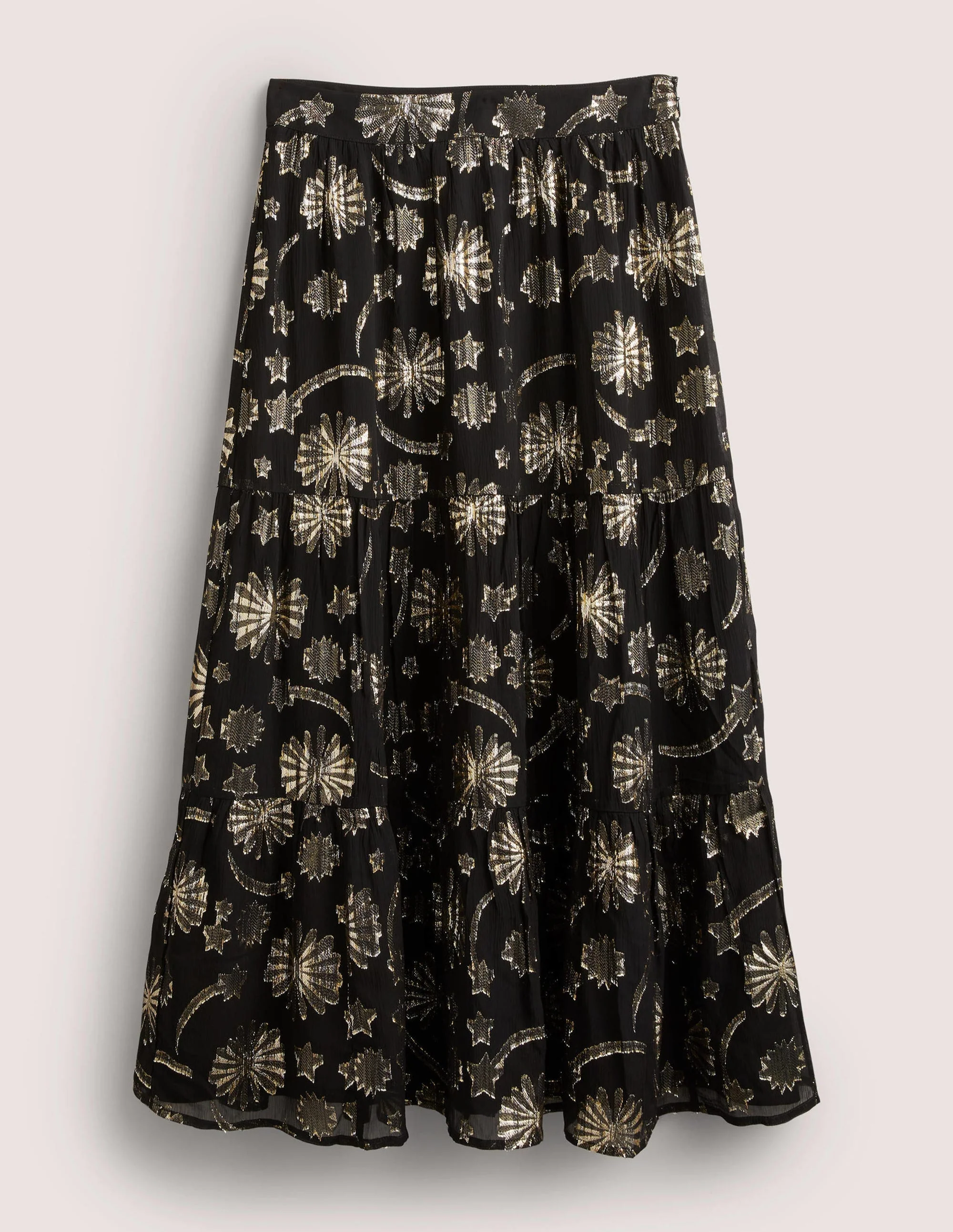 Tiered Midi Skirt-Lurex Jacquard - Image 5