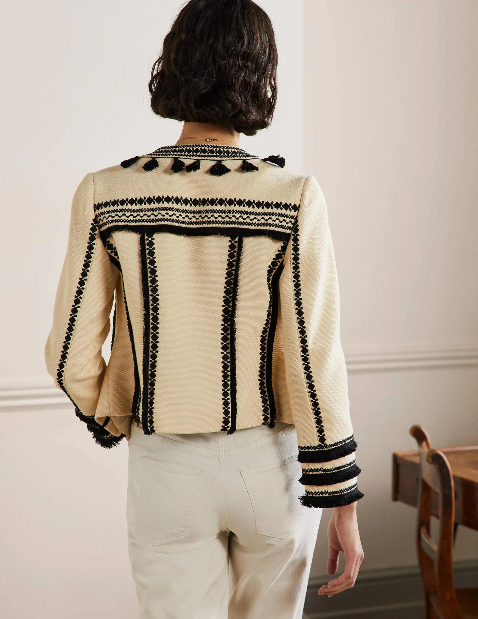 Tilda Embroidered Jacket-Natural - Image 3