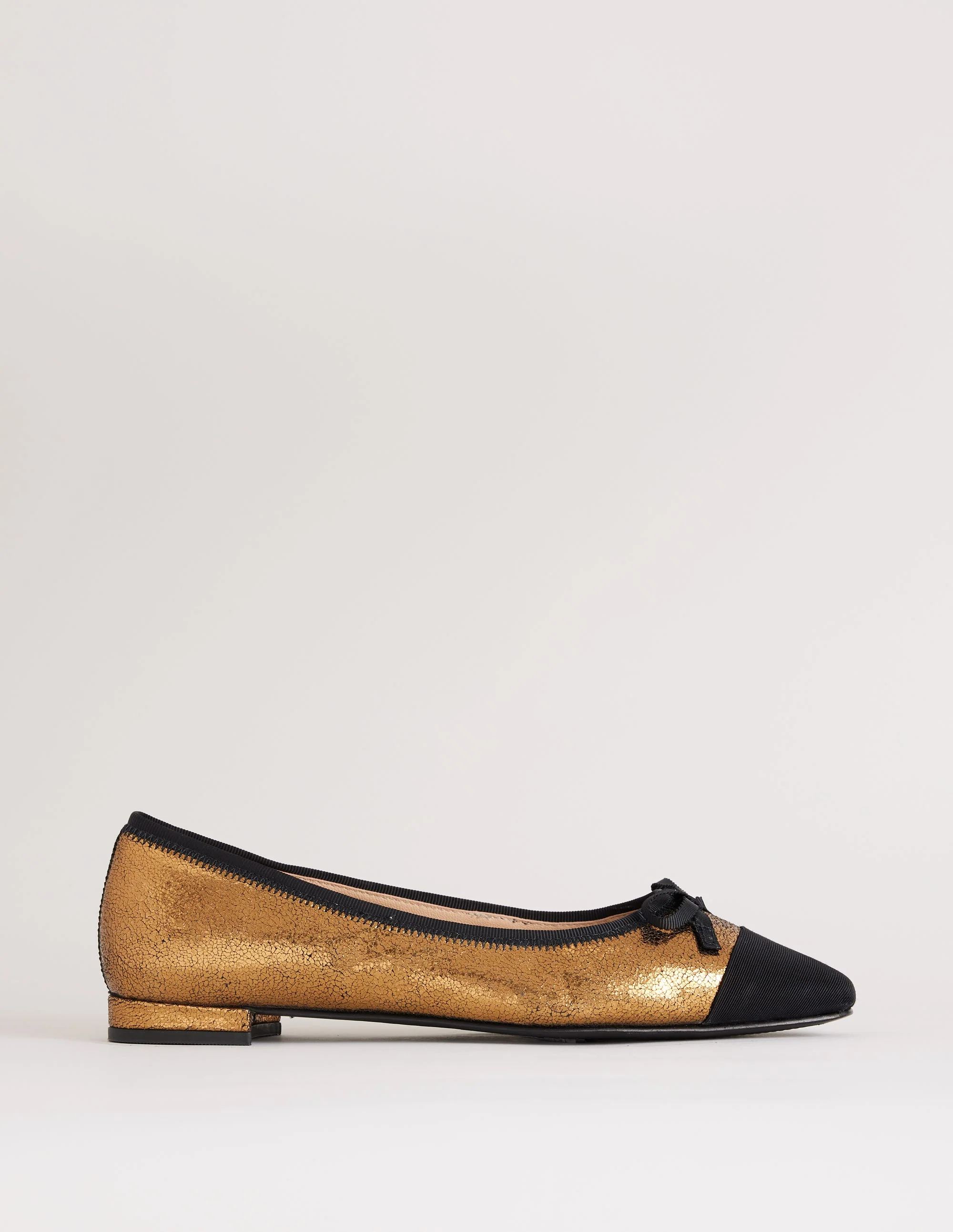 Toe Cap Ballet Flat-Bronze Metallic Leather - Image 2