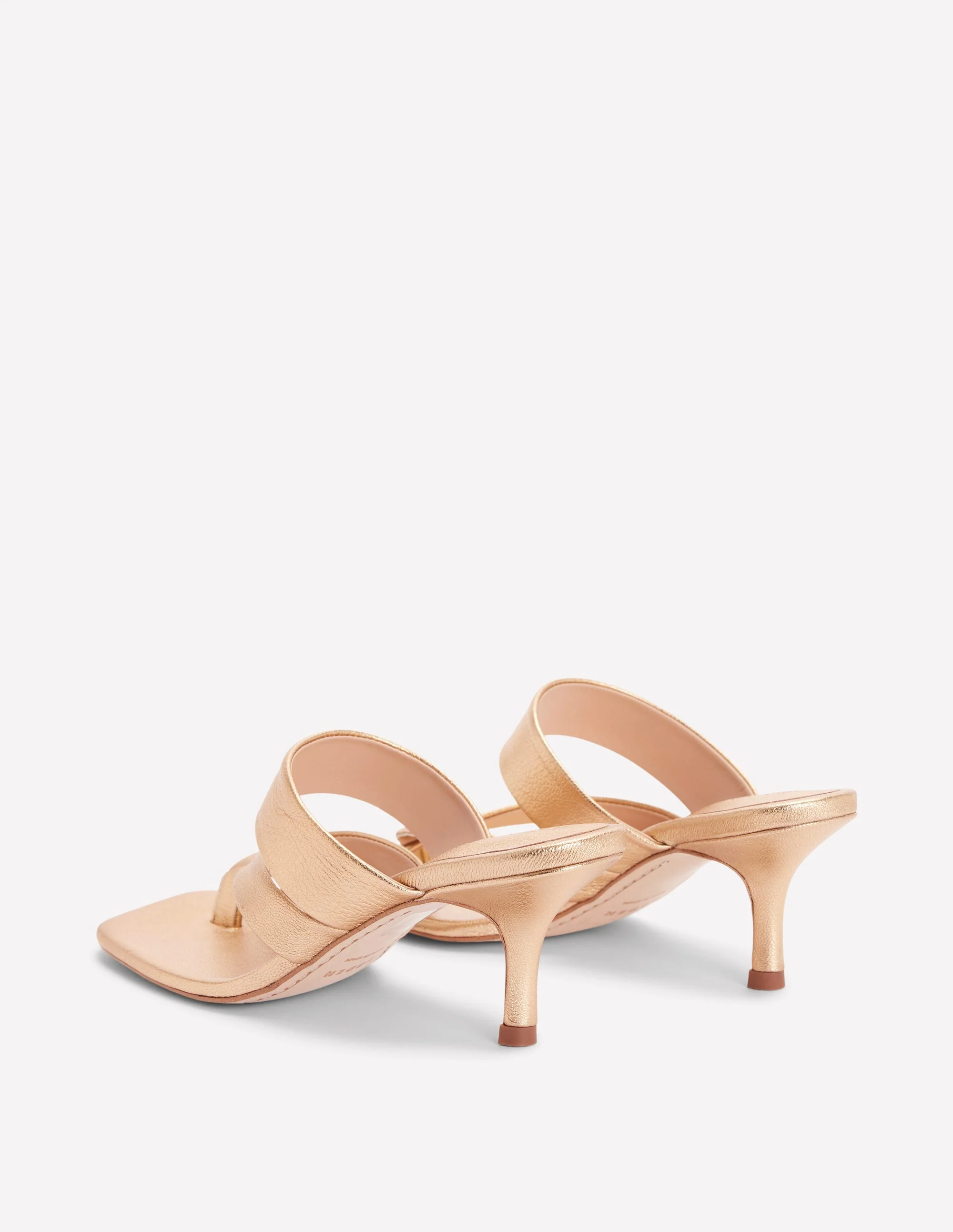 Toe Post Kitten Heels-Gold - Image 5