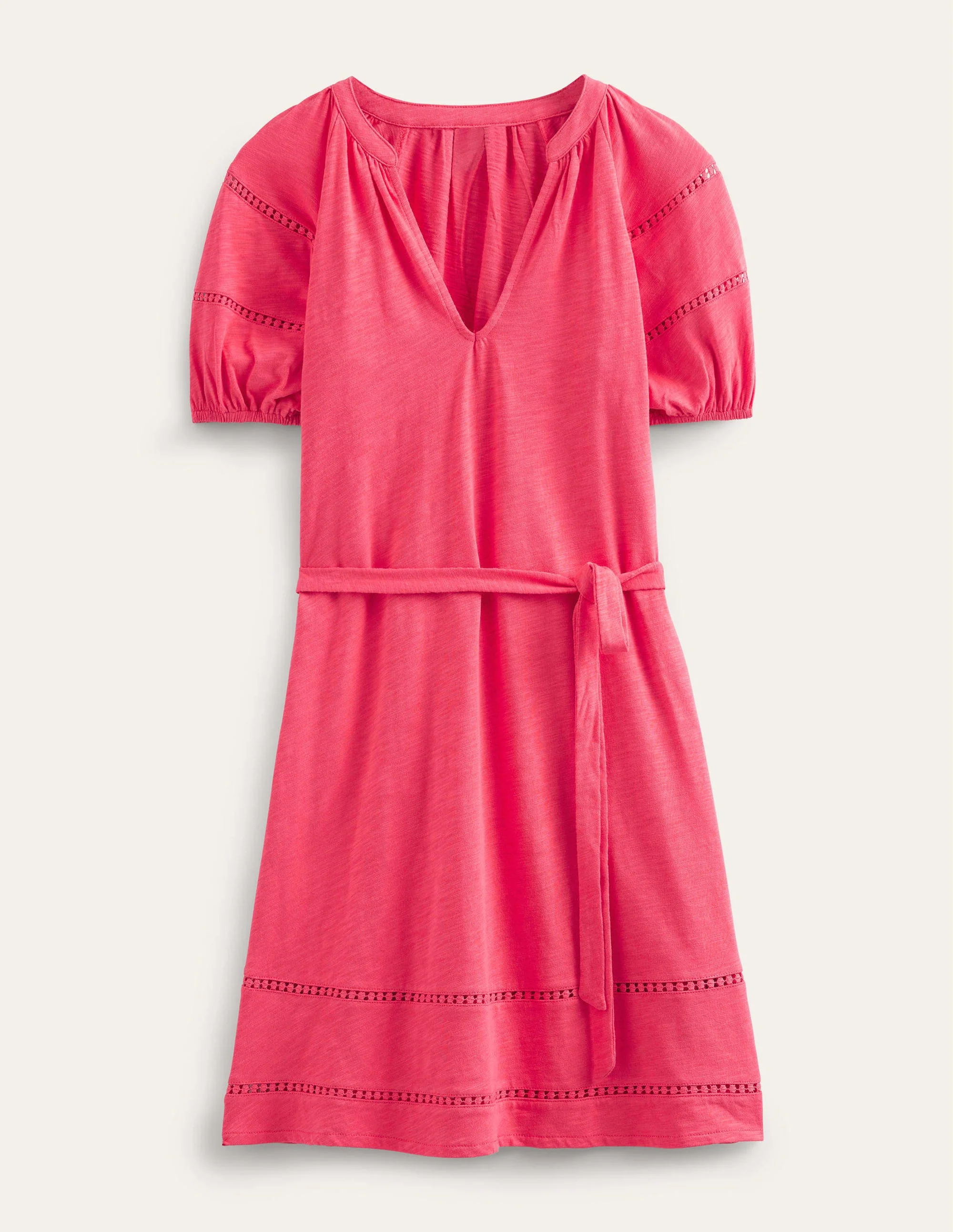 Trim Detail Jersey Dress-Pop Peony - Image 5