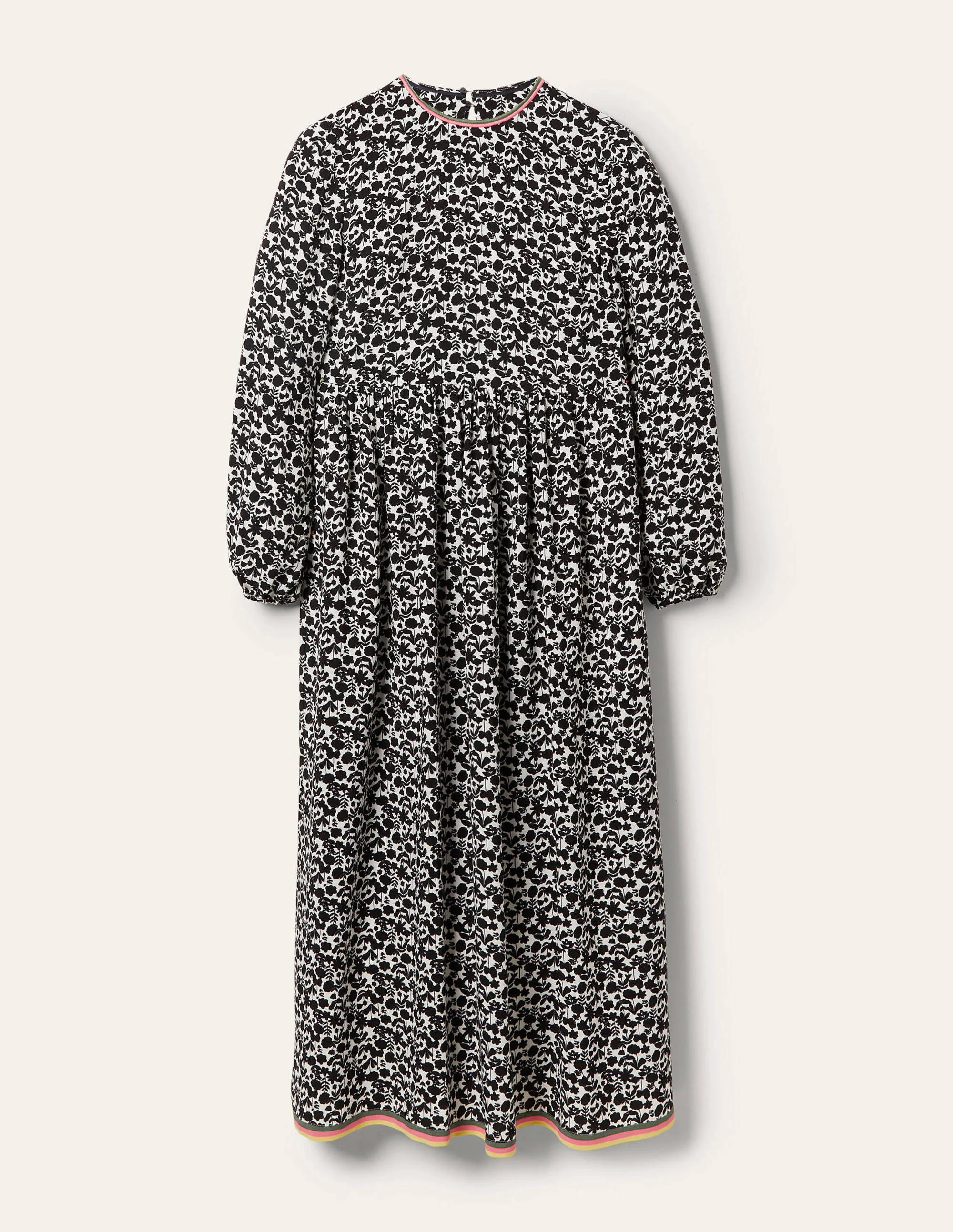 Trim Detail Maxi Dress-Black, Flora Bloom - Image 5