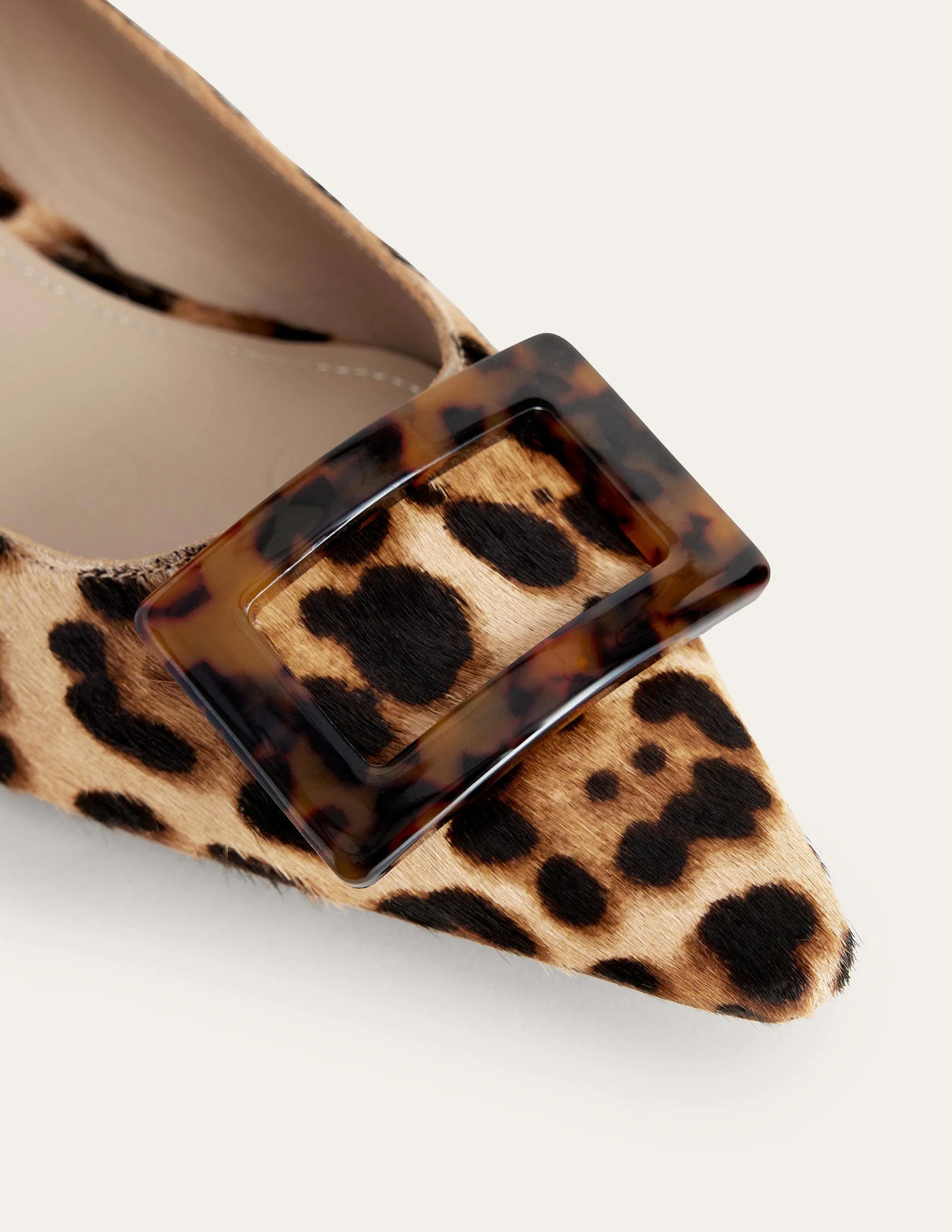 Trim Detail Point Ballet Flats-Leopard - Image 3