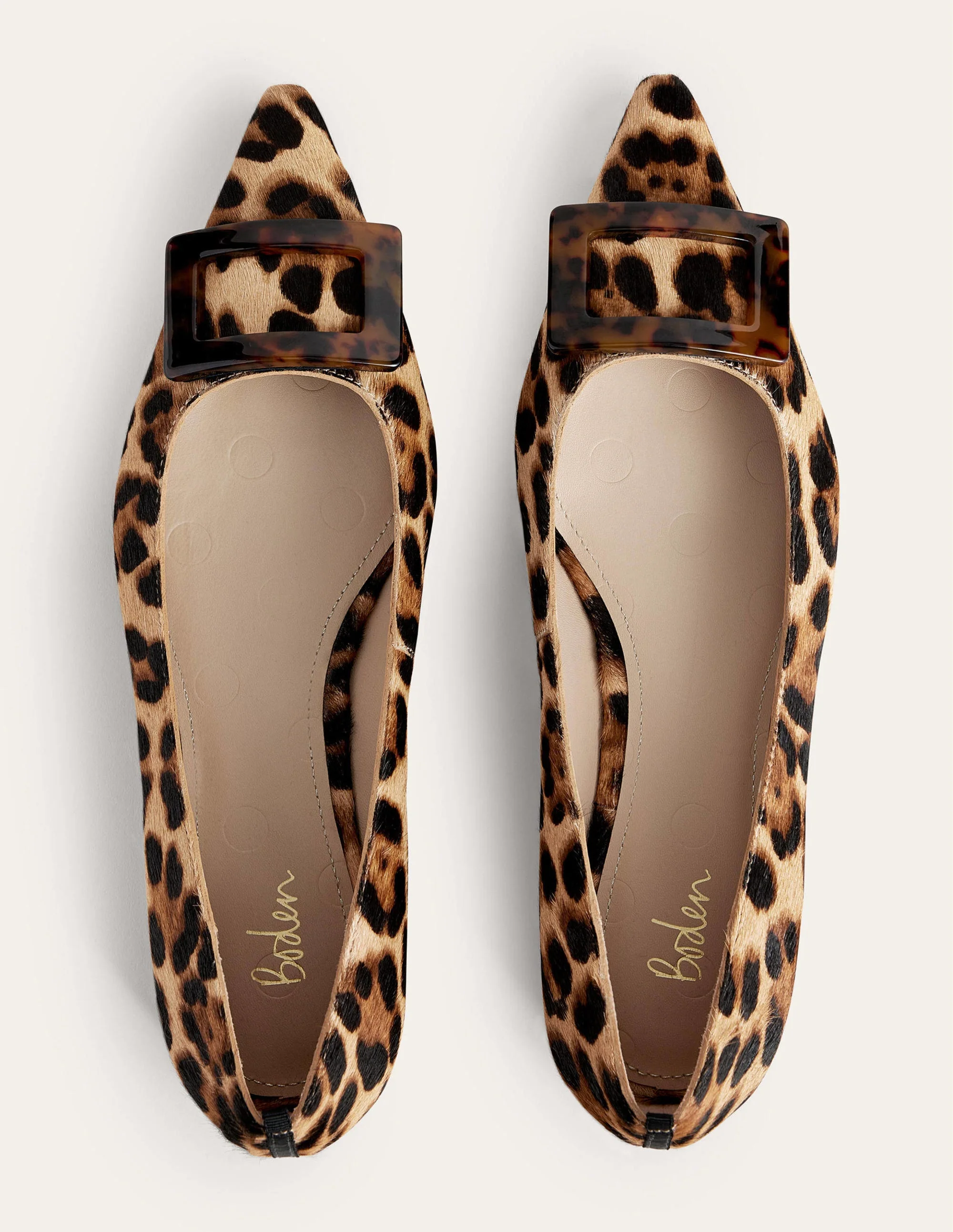 Trim Detail Point Ballet Flats-Leopard - Image 4