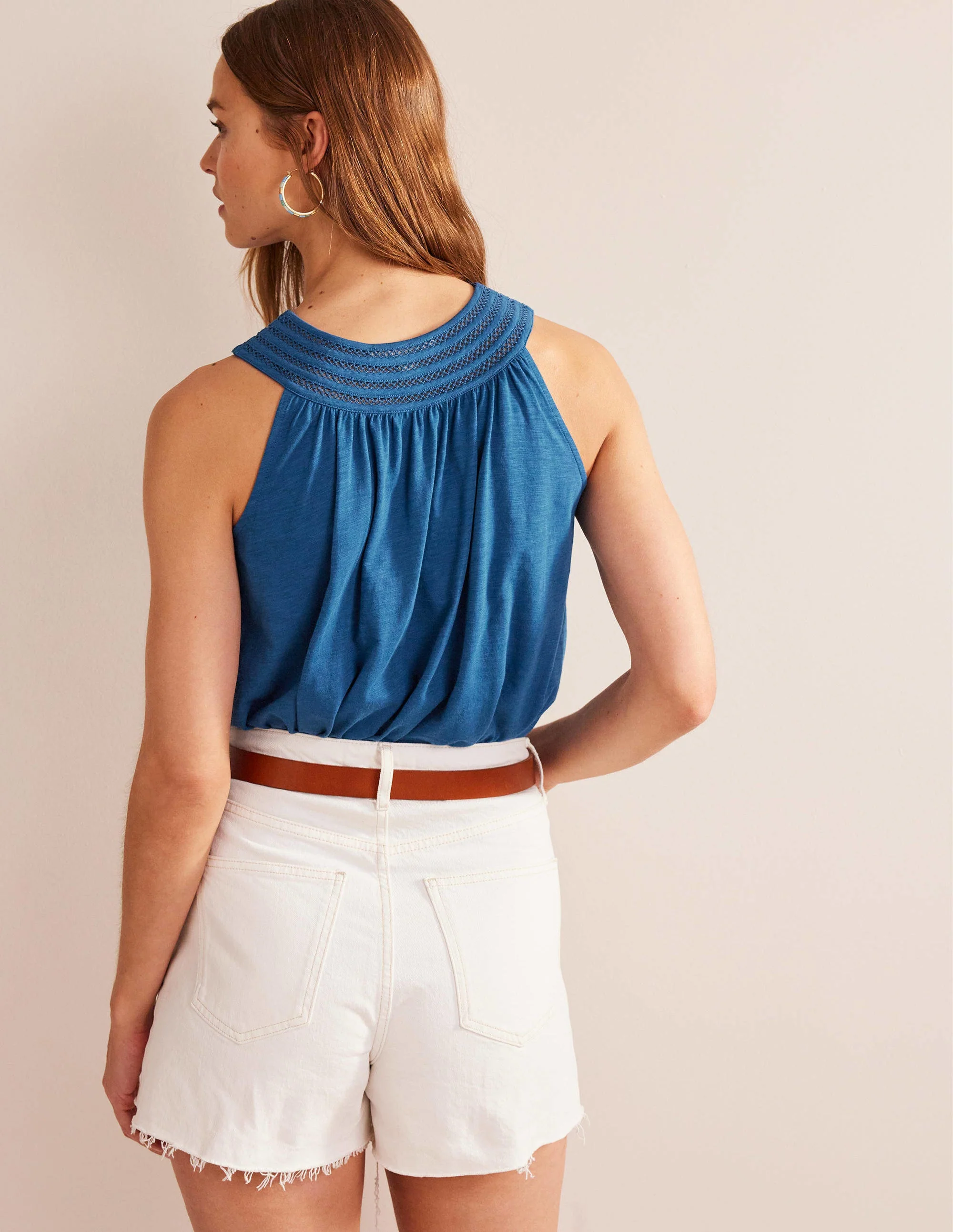 Trim Neck Jersey Swing Top-Sapphire - Image 3