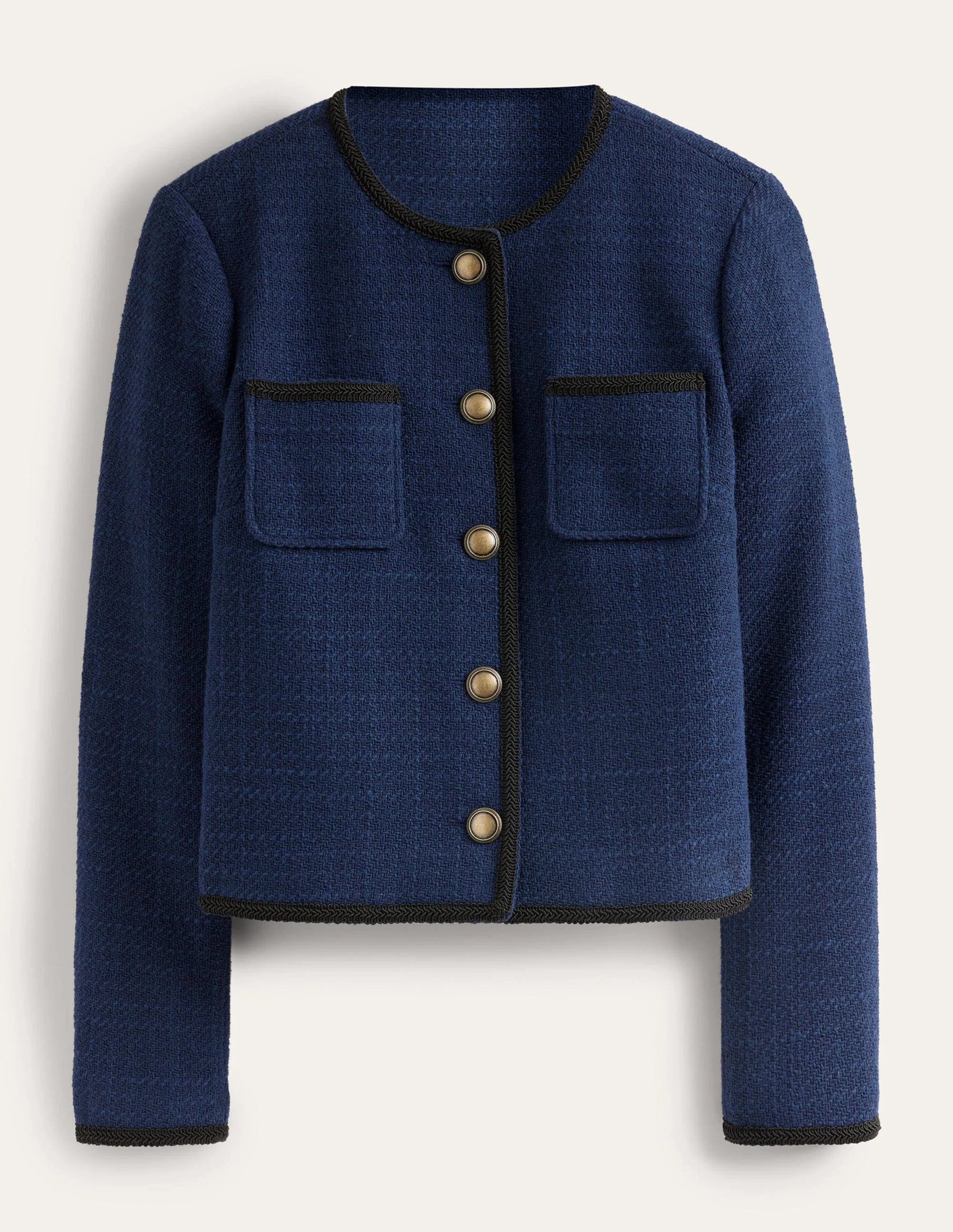 Trimmed Textured Jacket-Evening Blue - Image 6