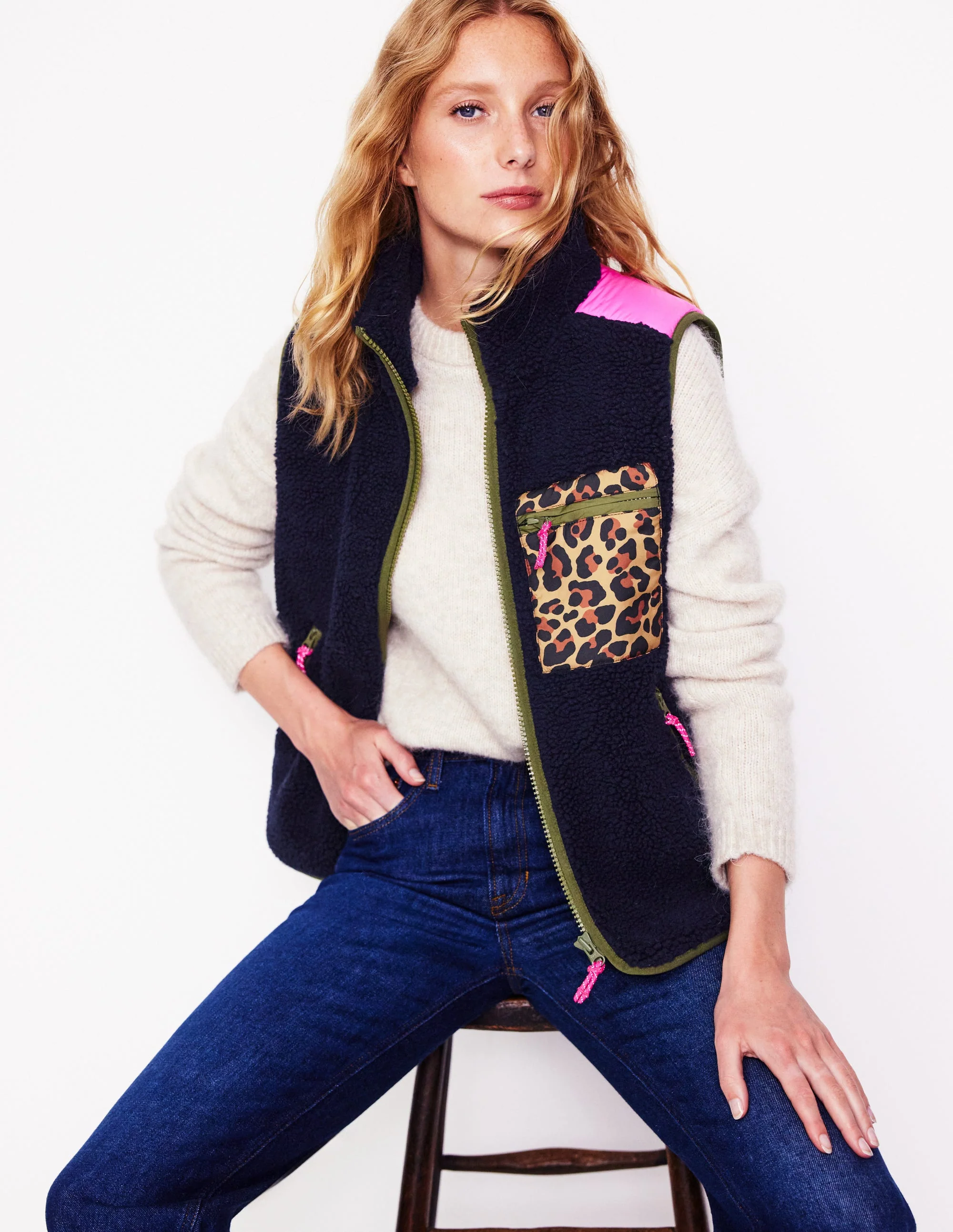 Truro Borg Vest-Navy