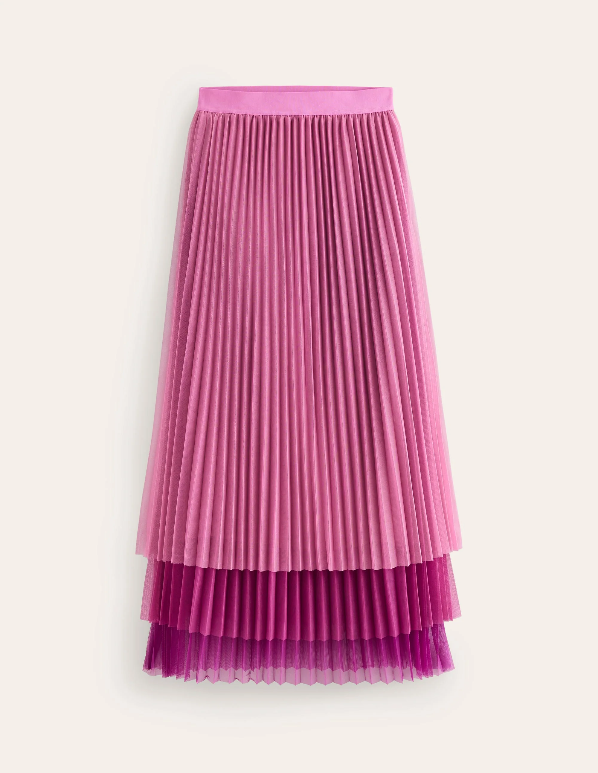 Tulle Tiered Maxi Skirt-Pink - Image 5