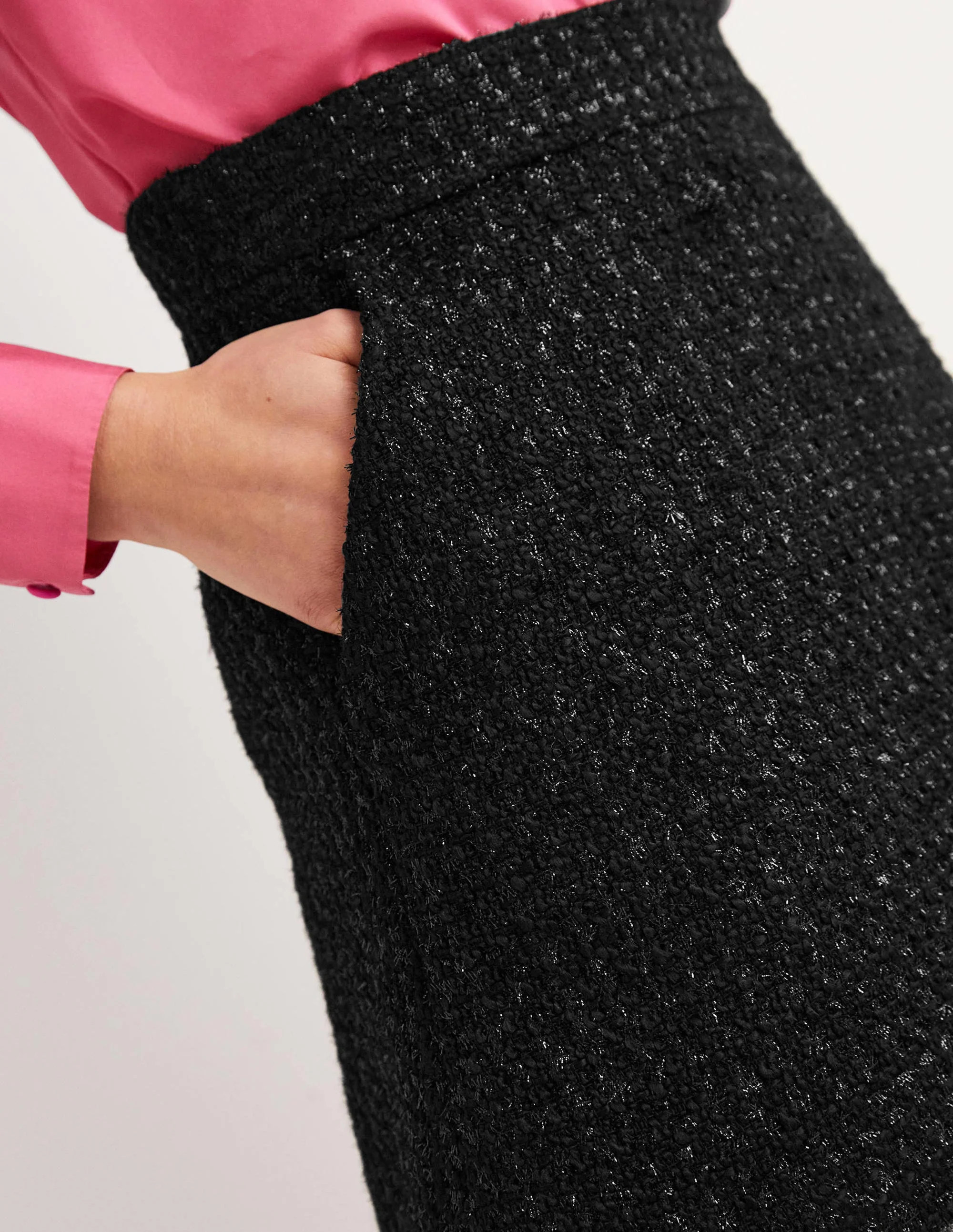 Tweed Metallic Mini Skirt-Shimmery Tweed - Image 2