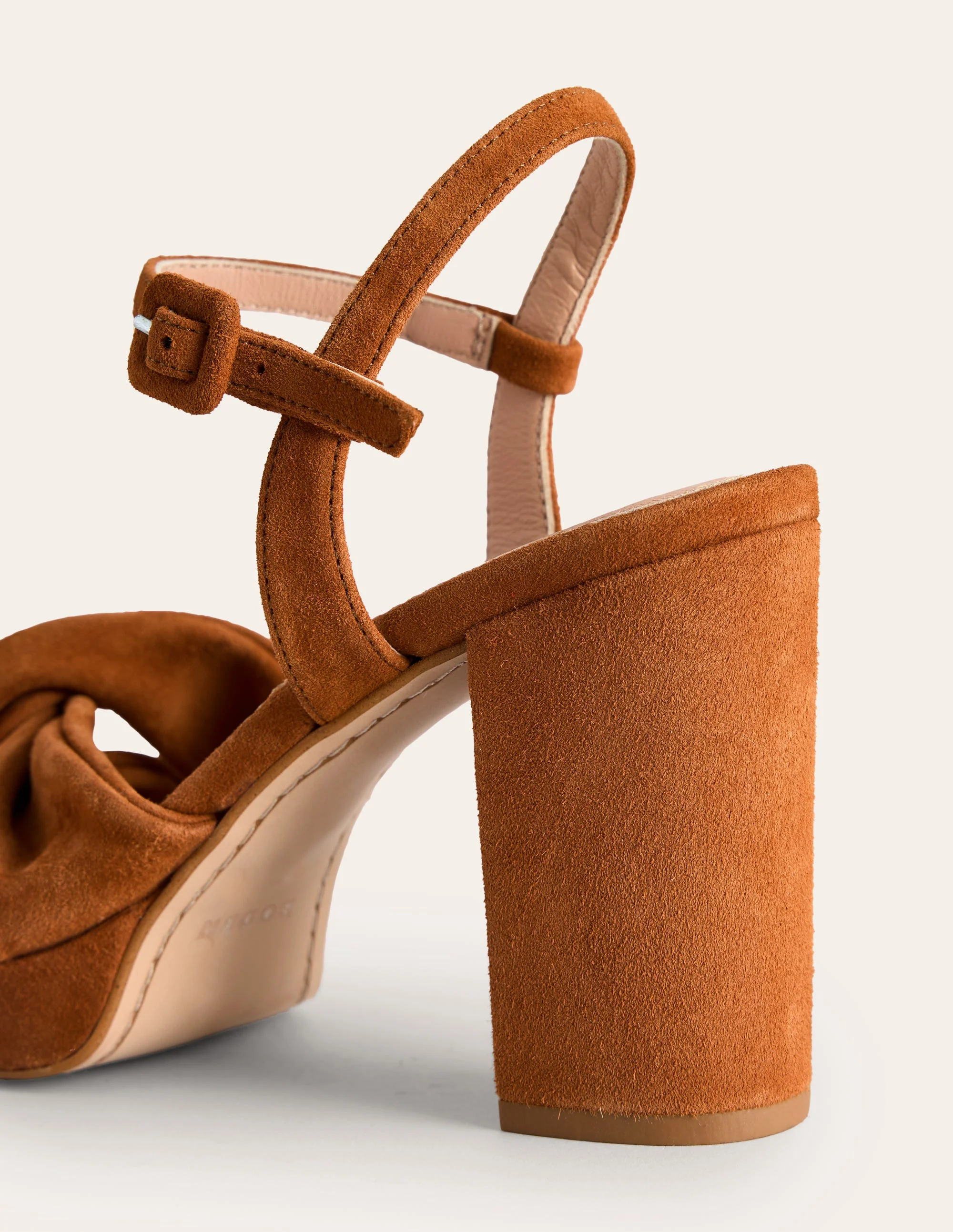 Twist Front Platform Sandals-Ginger Snap Suede - Image 4