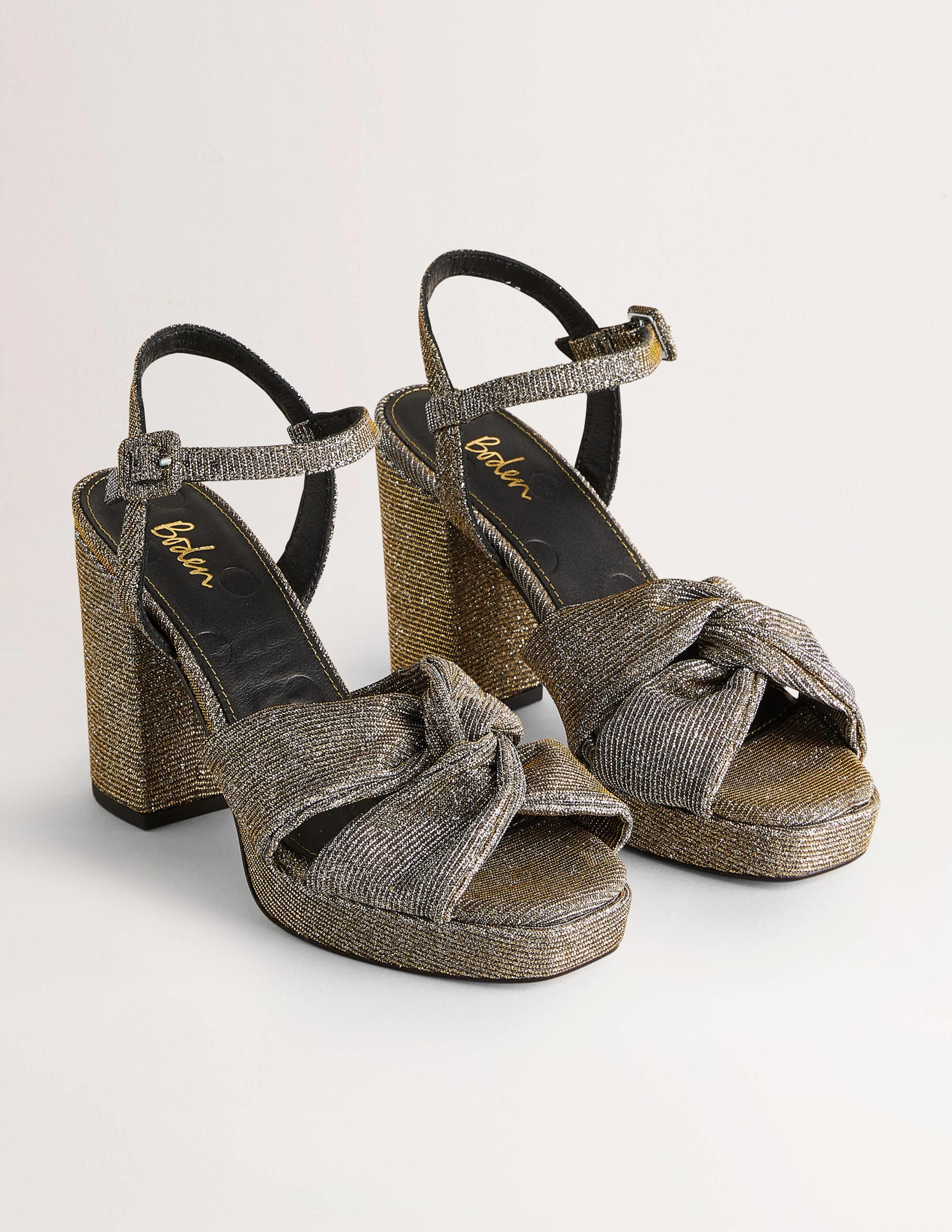 Twist Front Platform Sandals-Gold Metallic - Image 3