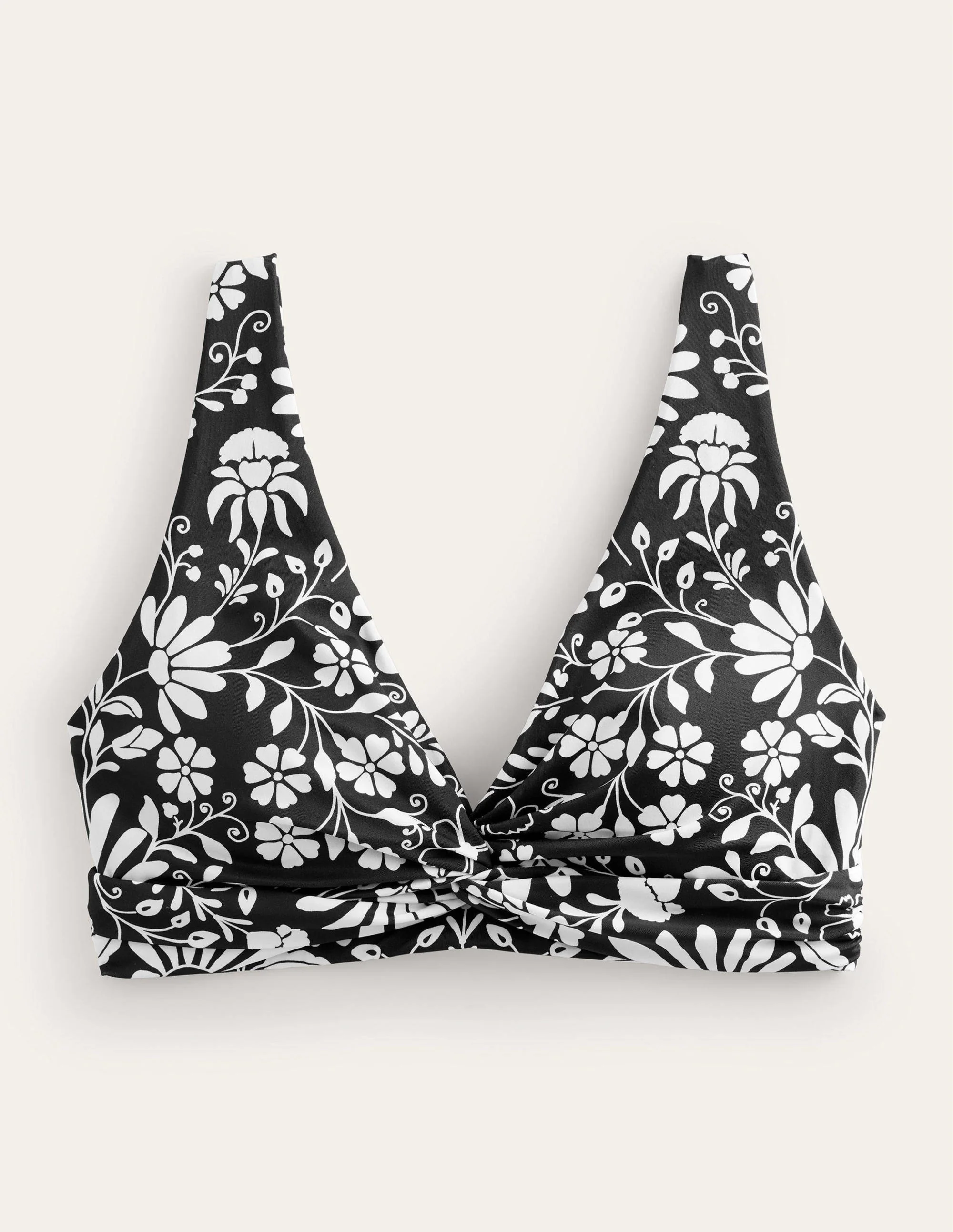 Twisted Classic Bikini Top-Nero, Gardenia Sprig - Image 5