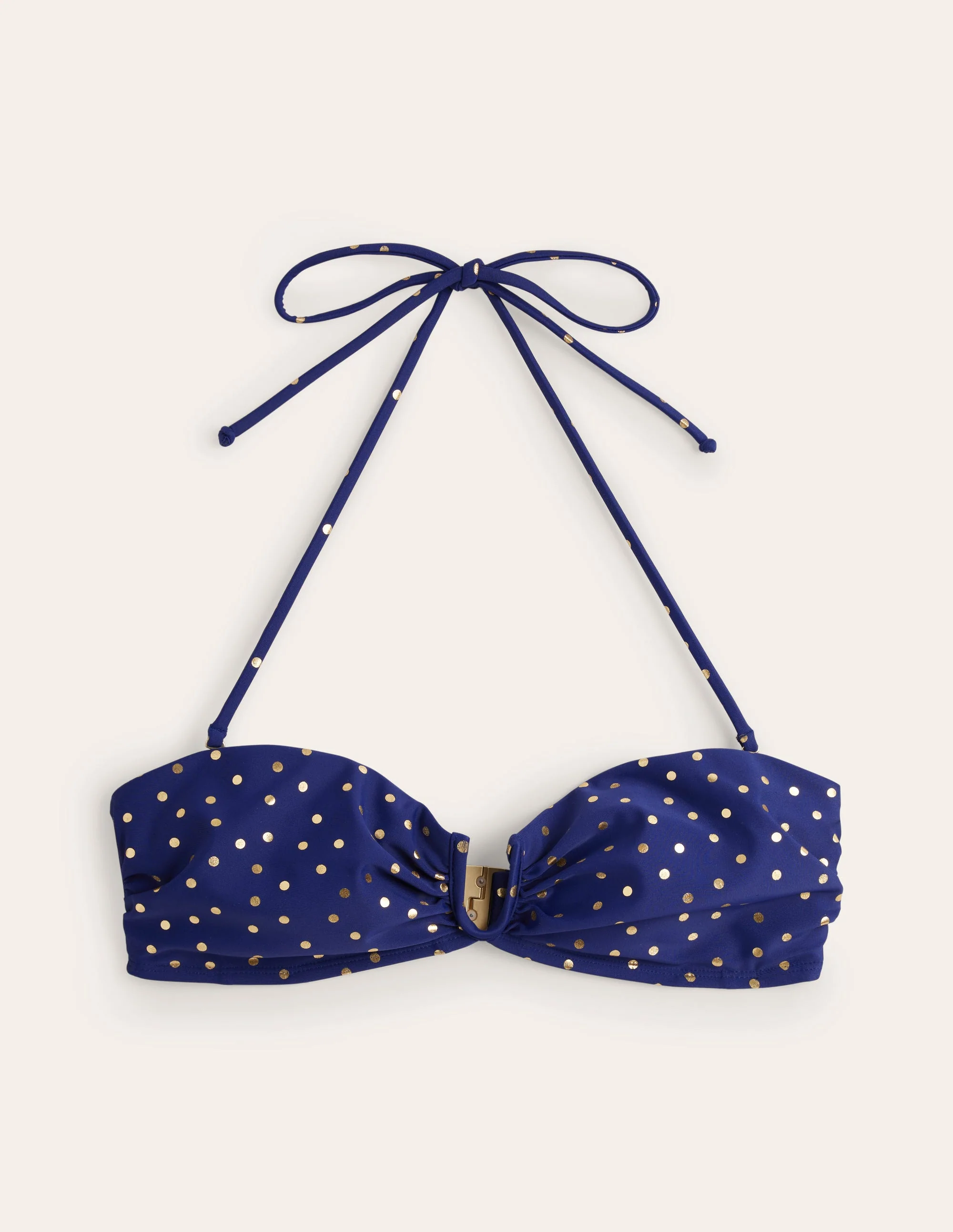 U Bar Bikini Top-Navy Foil Spot - Image 5