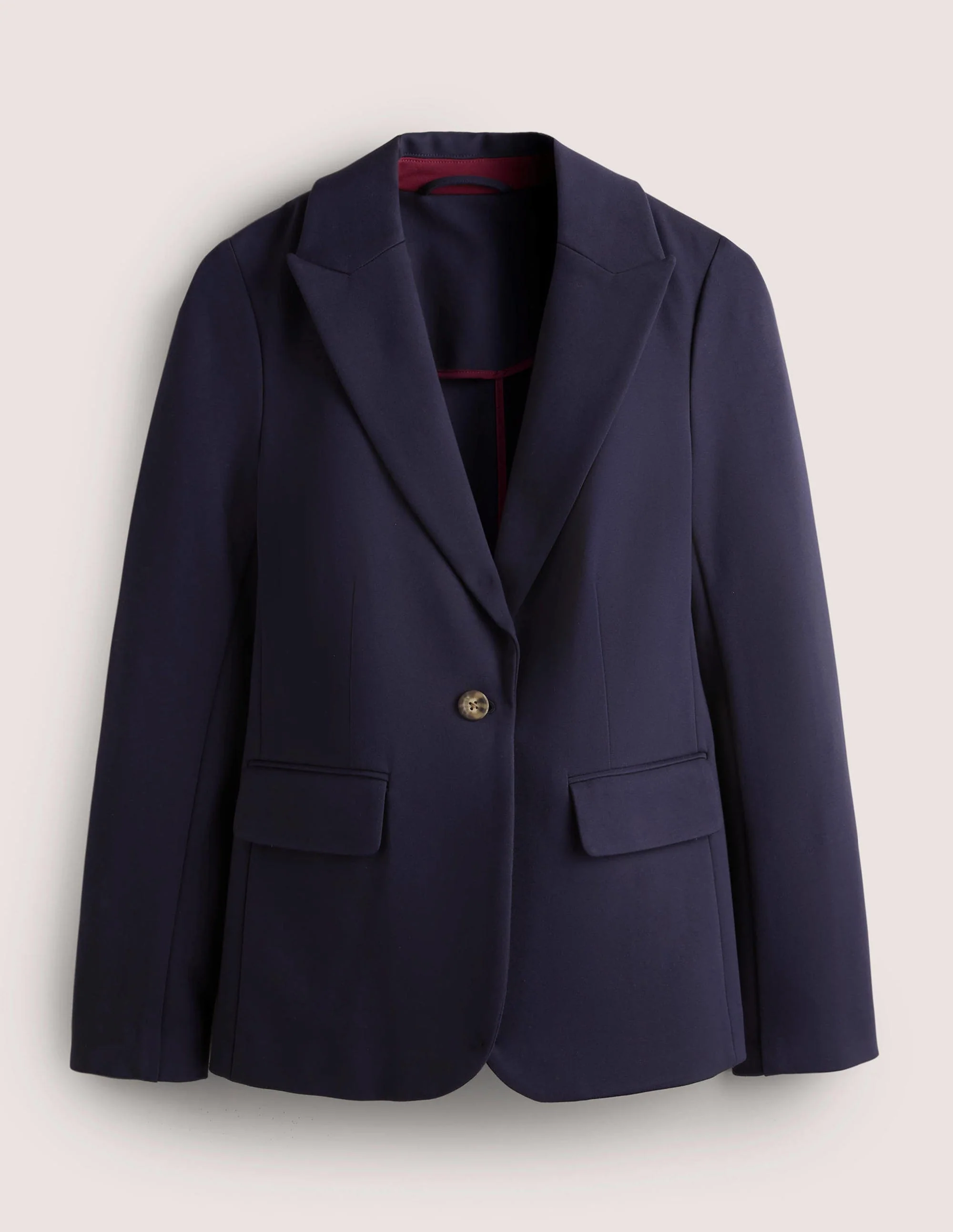 Unlined Jersey Blazer-Navy - Image 5