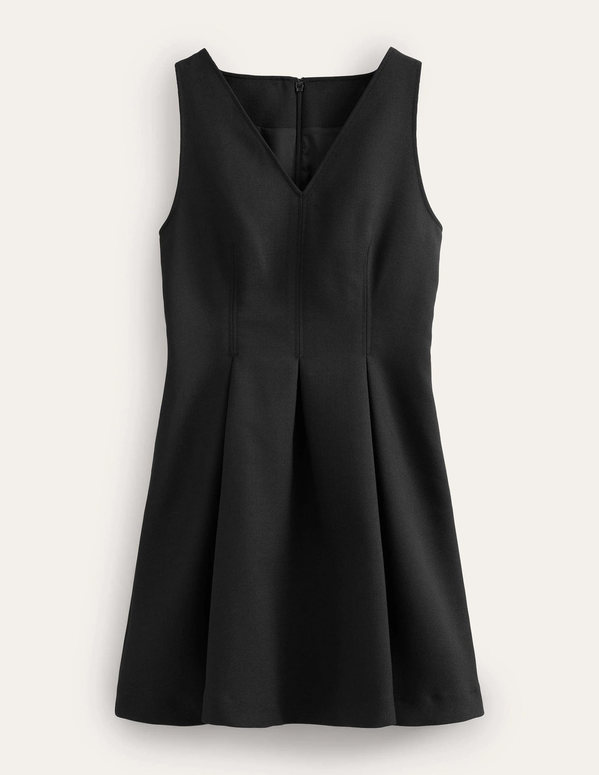 V-Neck Skater Mini Dress-Black - Image 6