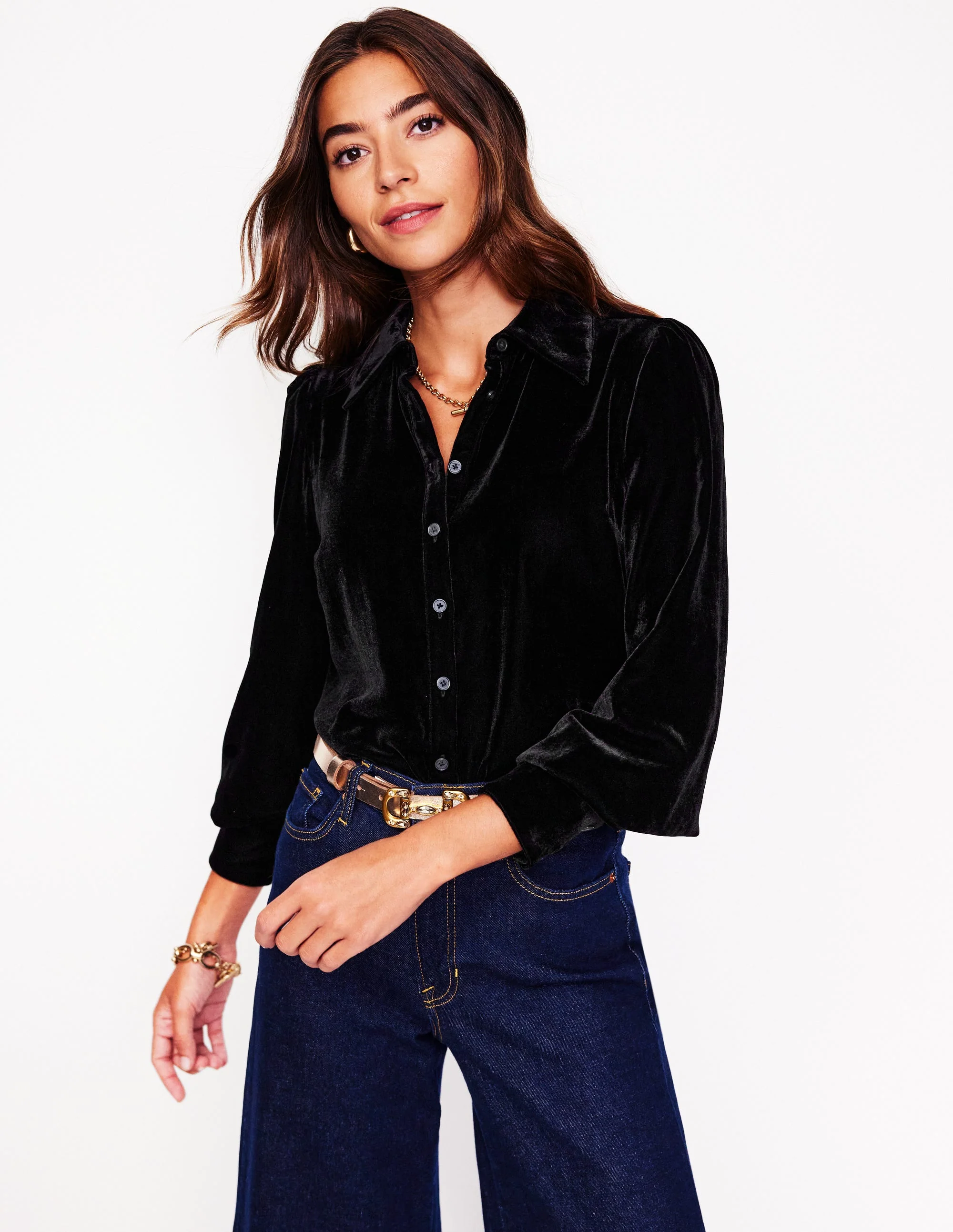 Velvet Shirt-Black - Image 4