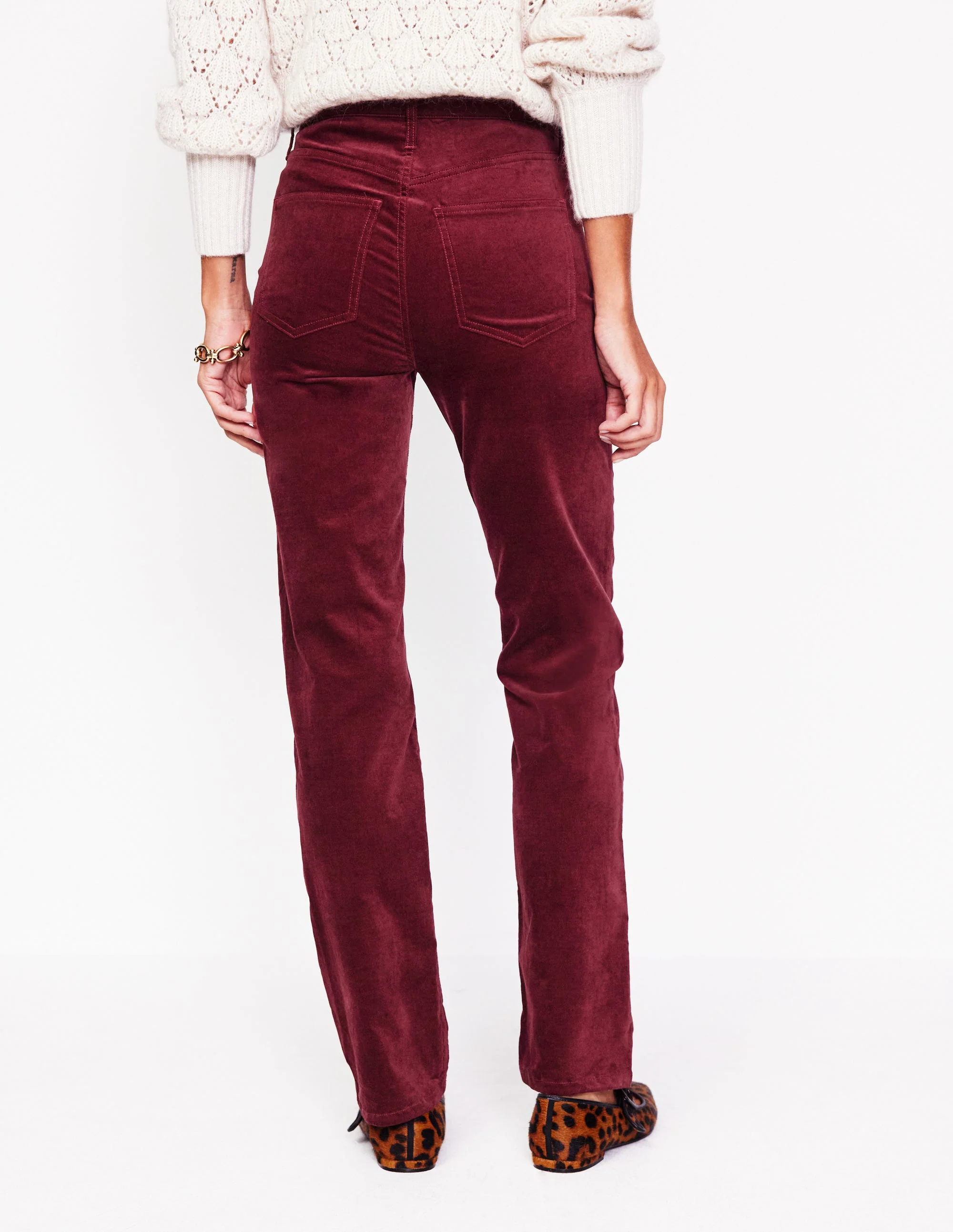 Velveteen 5 Pocket Jeans-Chestnut - Image 3