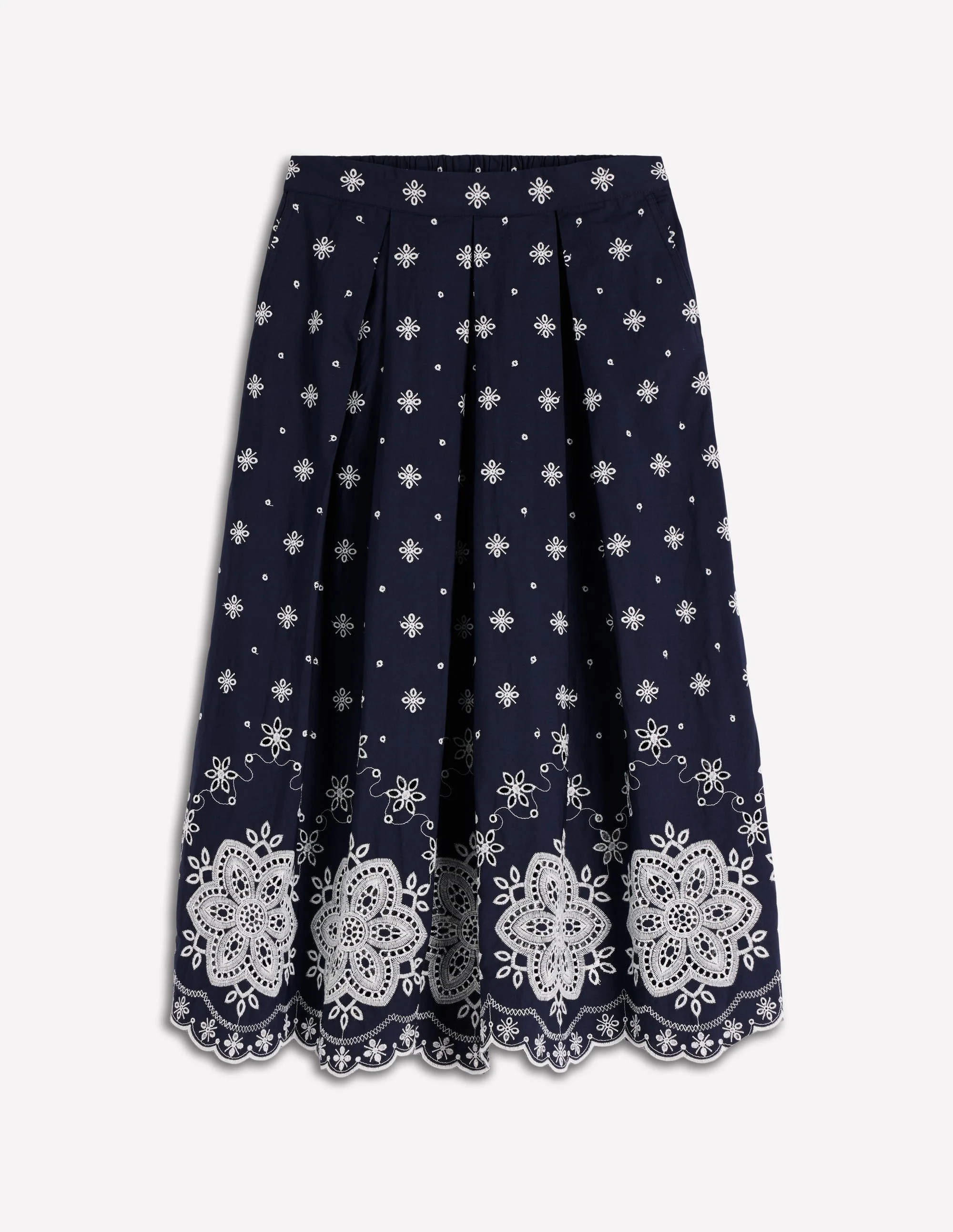 Verity Broderie Poplin Skirt-Navy - Image 9