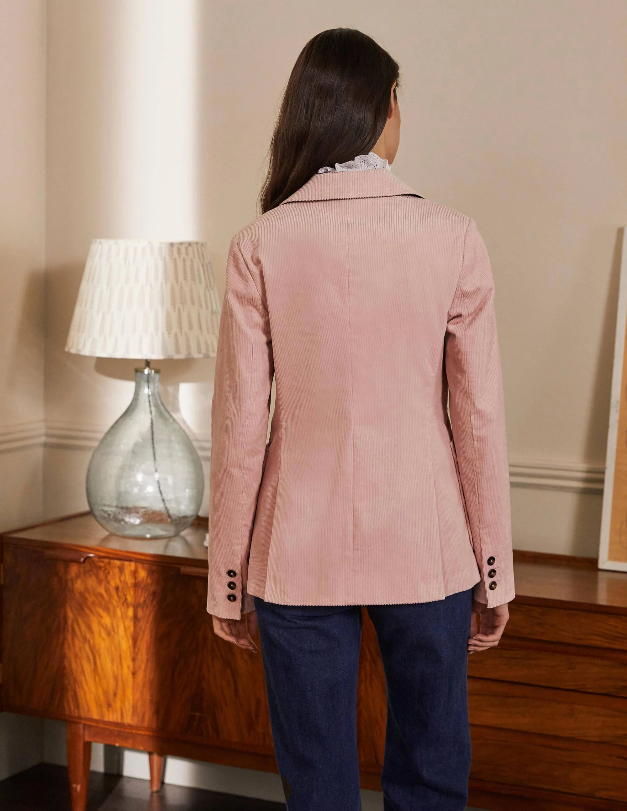 Victoria Cord Blazer-Milkshake - Image 2