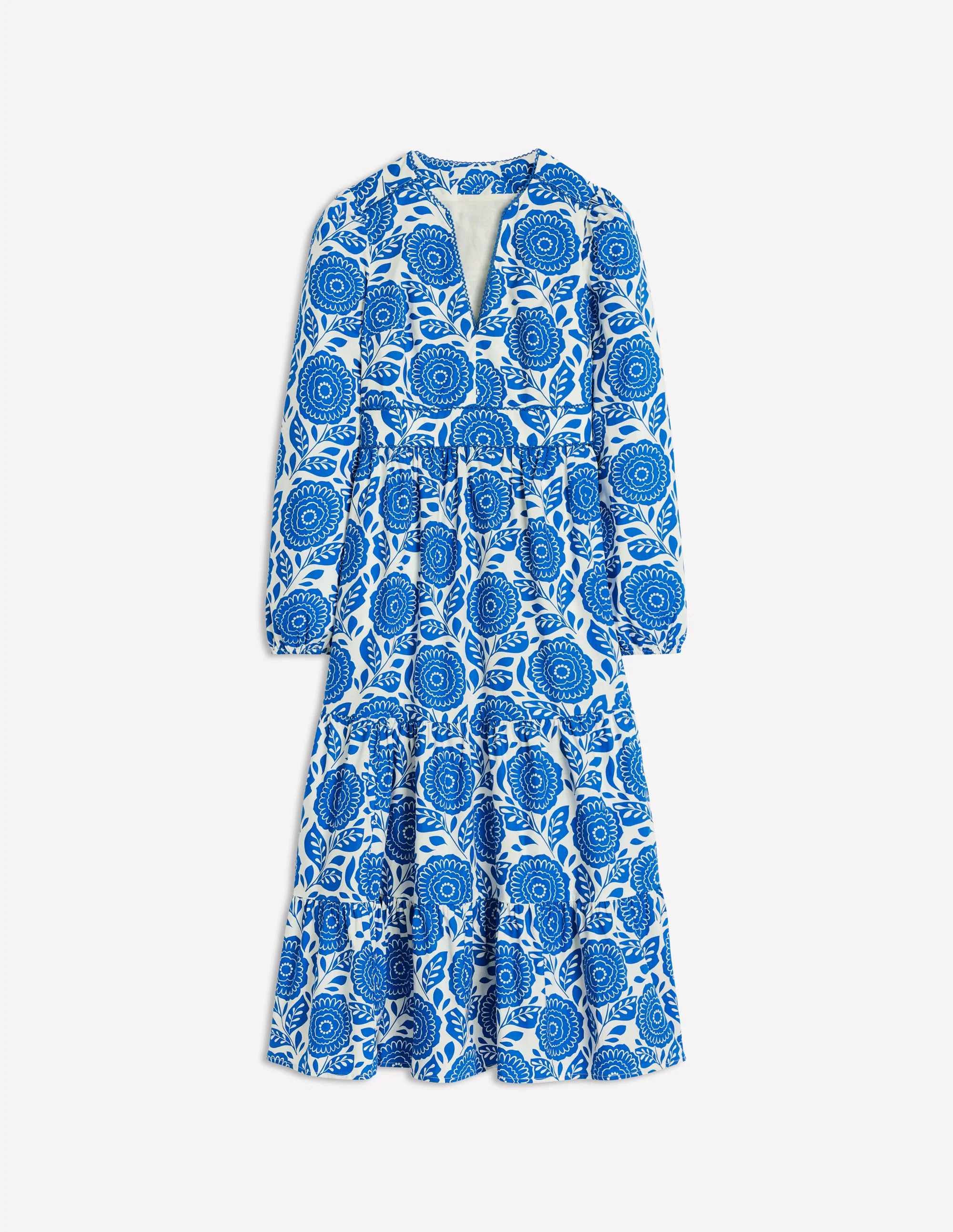 Violet Midi Dress-Gallery Blue, Dahlia Stamp - Image 6