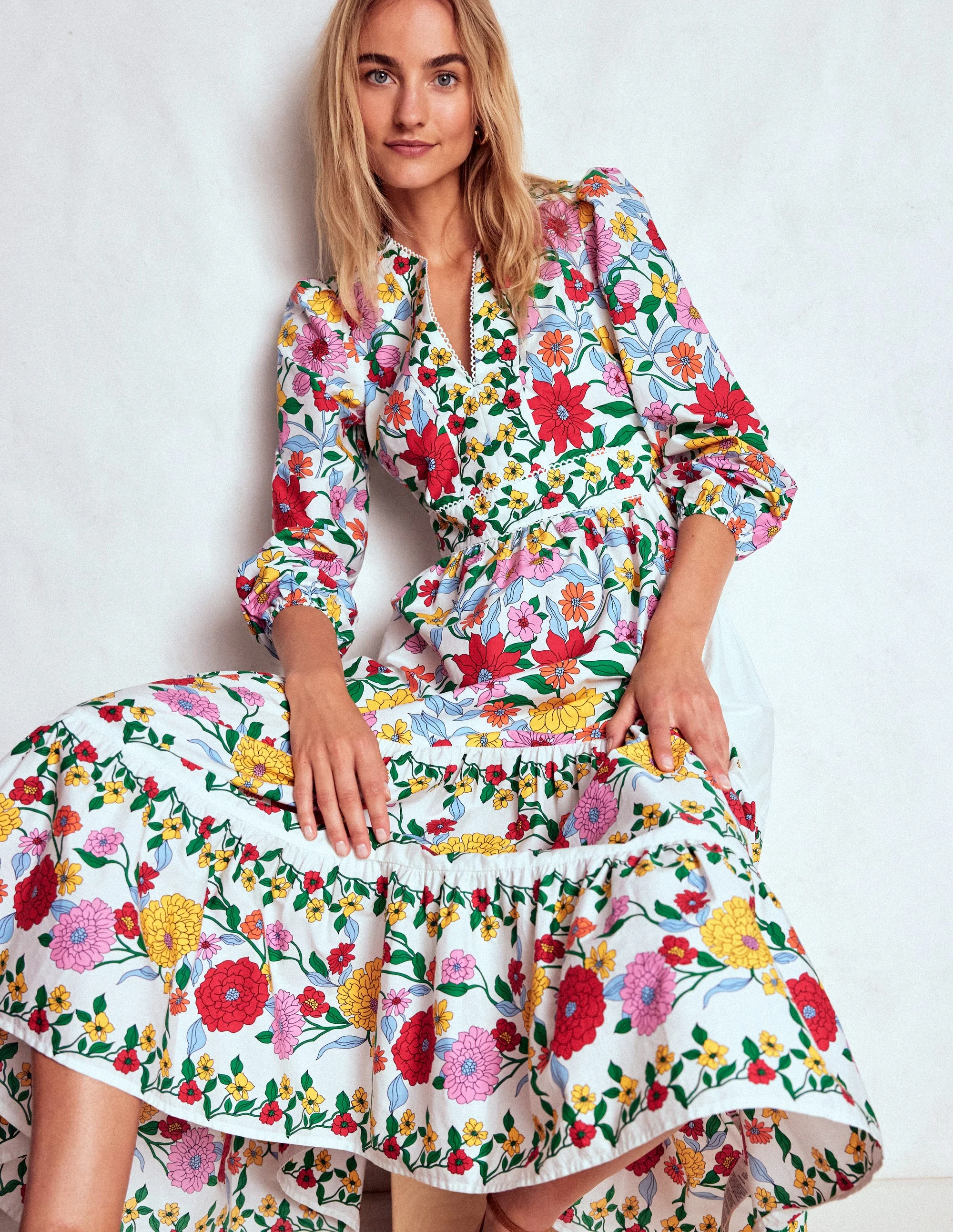 Violet Midi Dress-Multi, Dahlia Trail