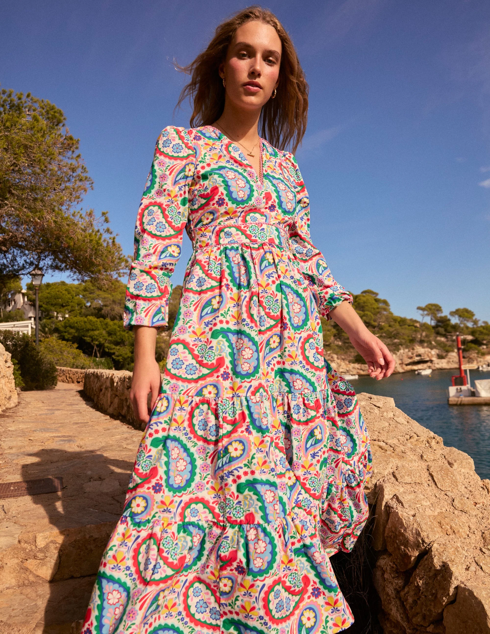Violet Midi Dress-Multi, Meadow Paisley - Image 2