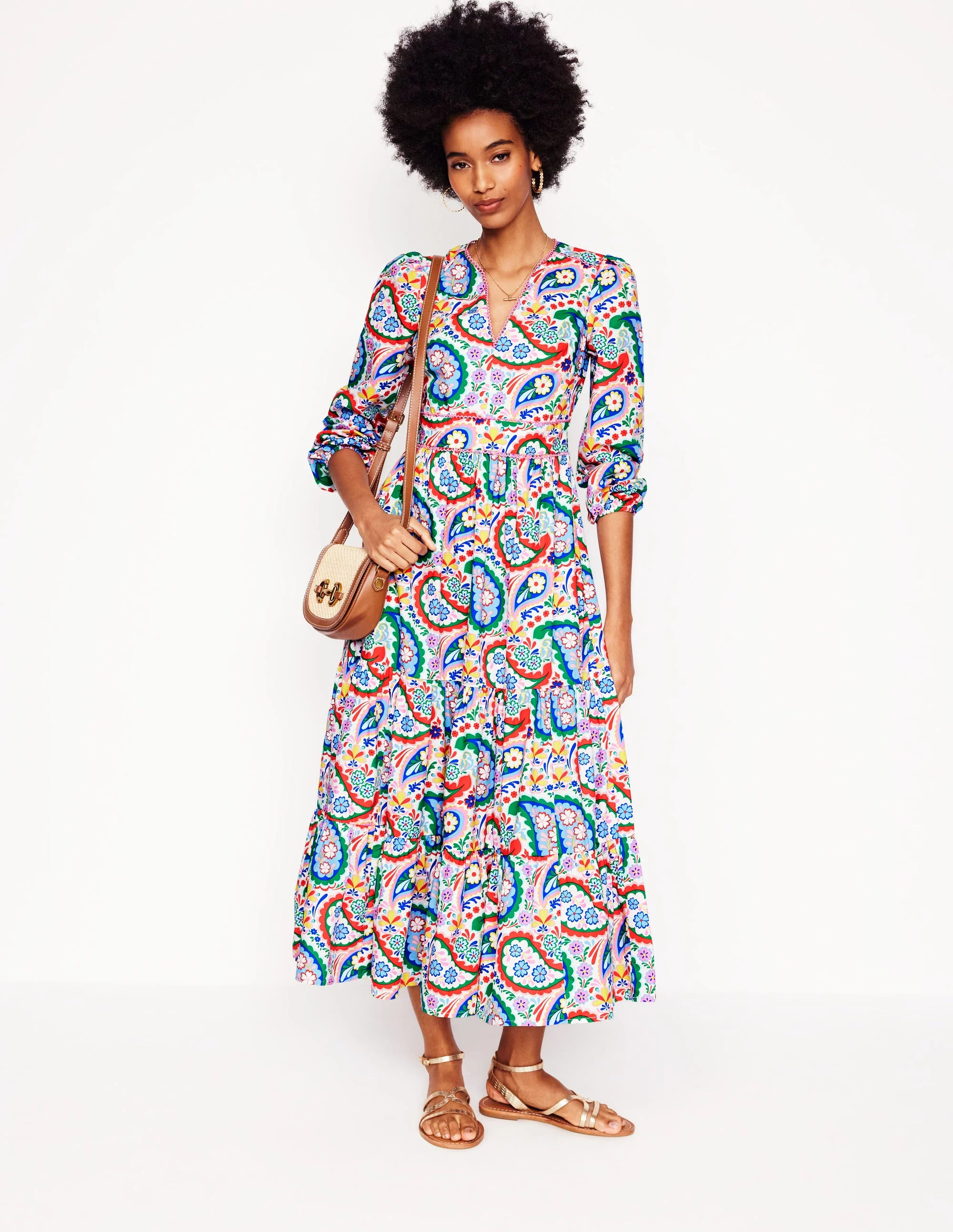 Violet Midi Dress-Multi, Meadow Paisley - Image 7