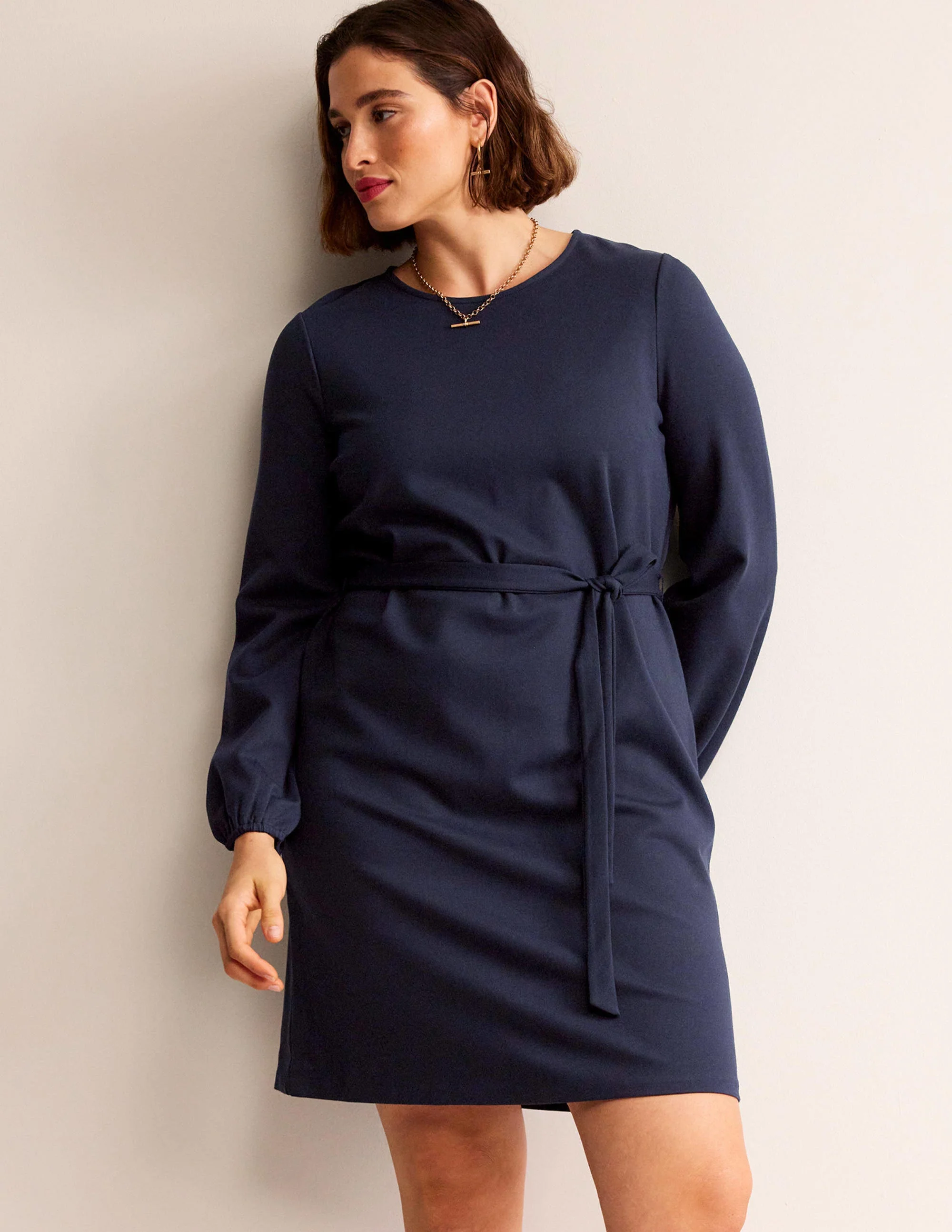 Violet Ponte Shift Dress-Navy - Image 5