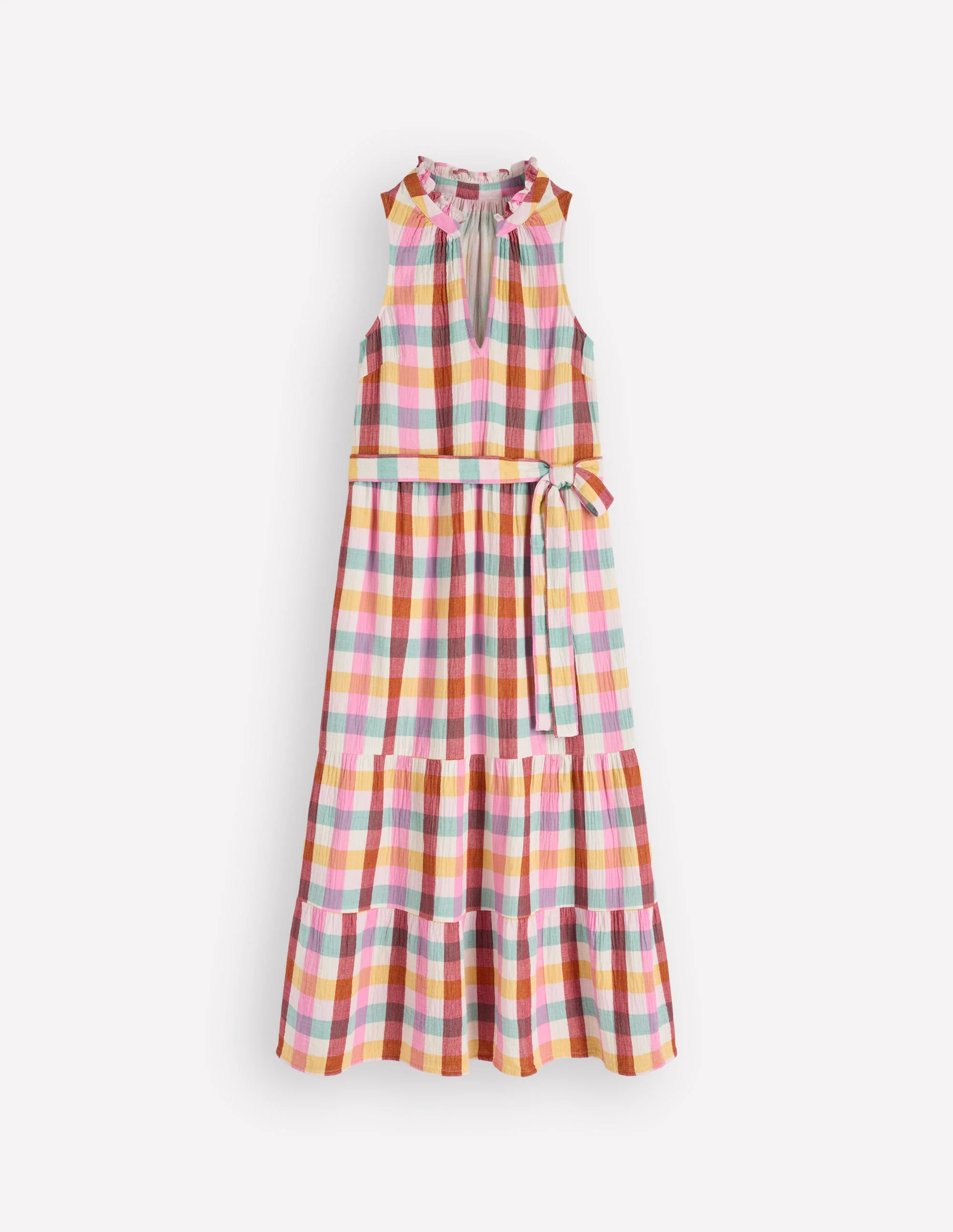 Viv Double Cloth Maxi Dress-Multi Check - Image 7