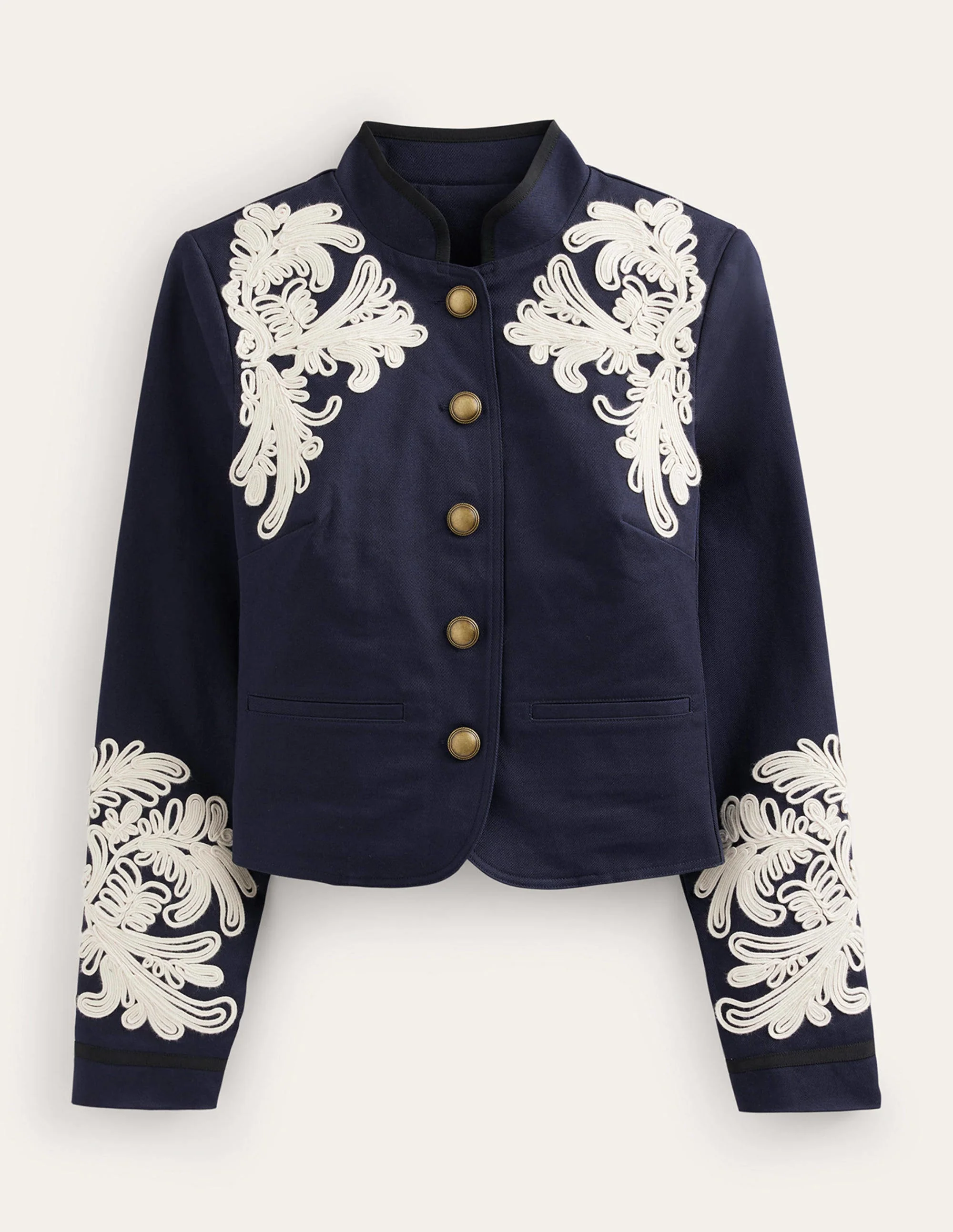 Warwick Embroidered Jacket-Navy - Image 7
