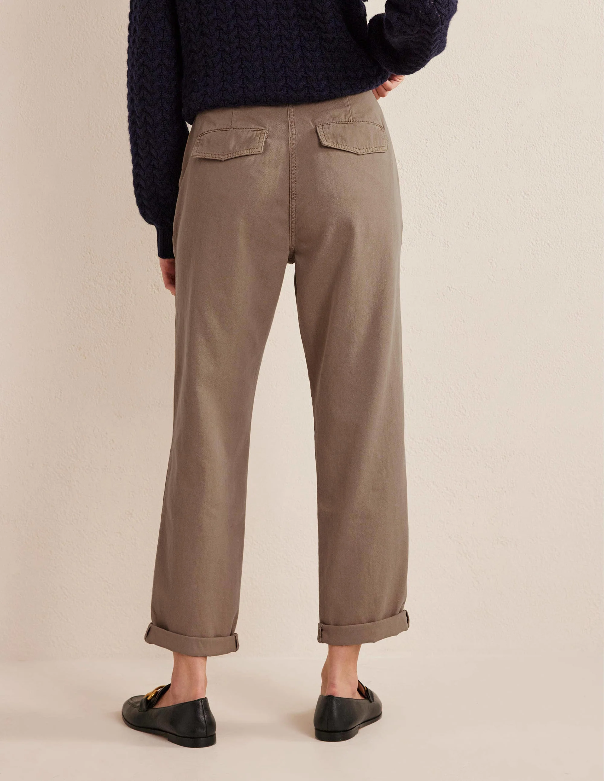 Washed Cotton Casual Pants-Doe - Image 3