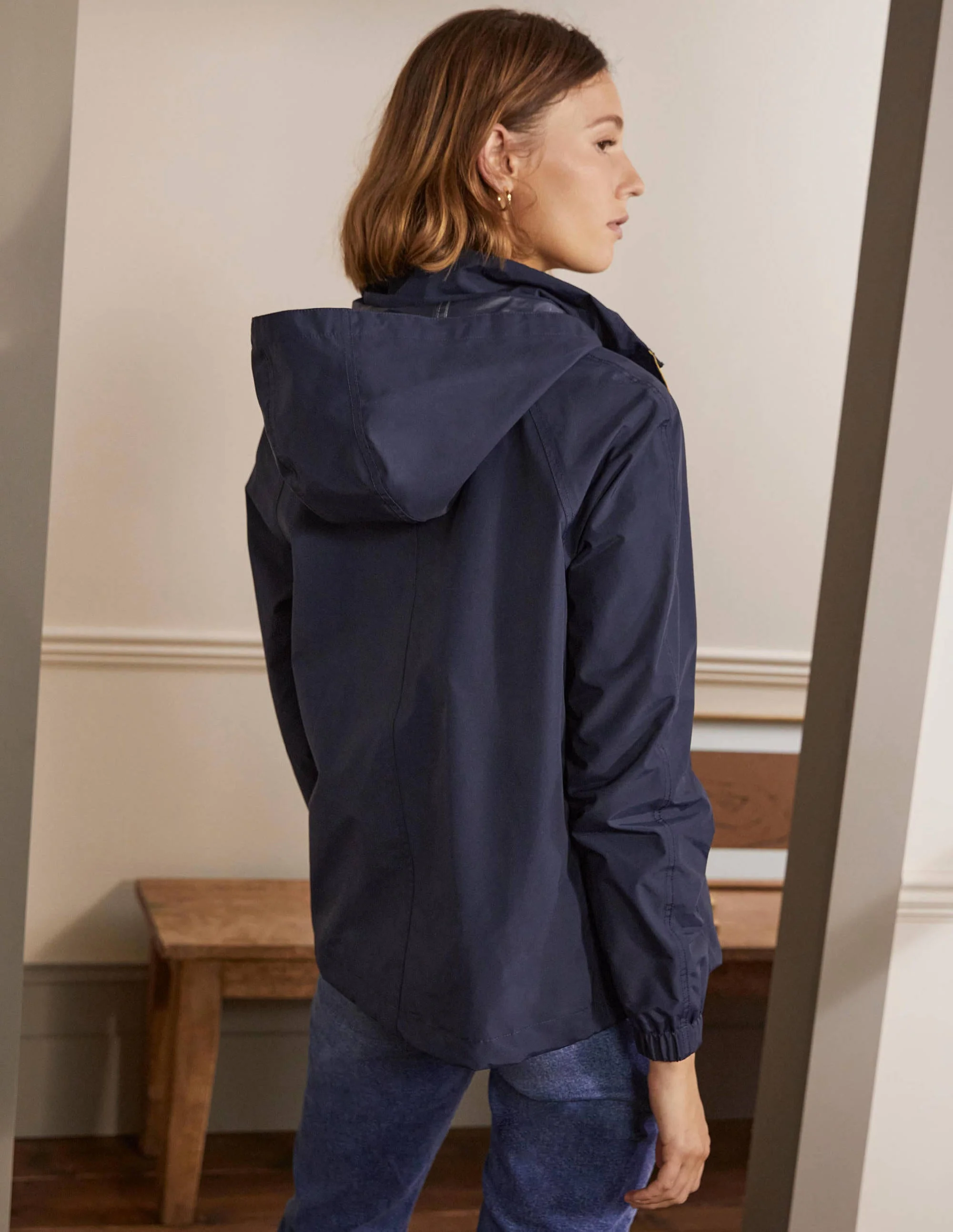 Waterproof Hooded Jacket-Navy - Image 2