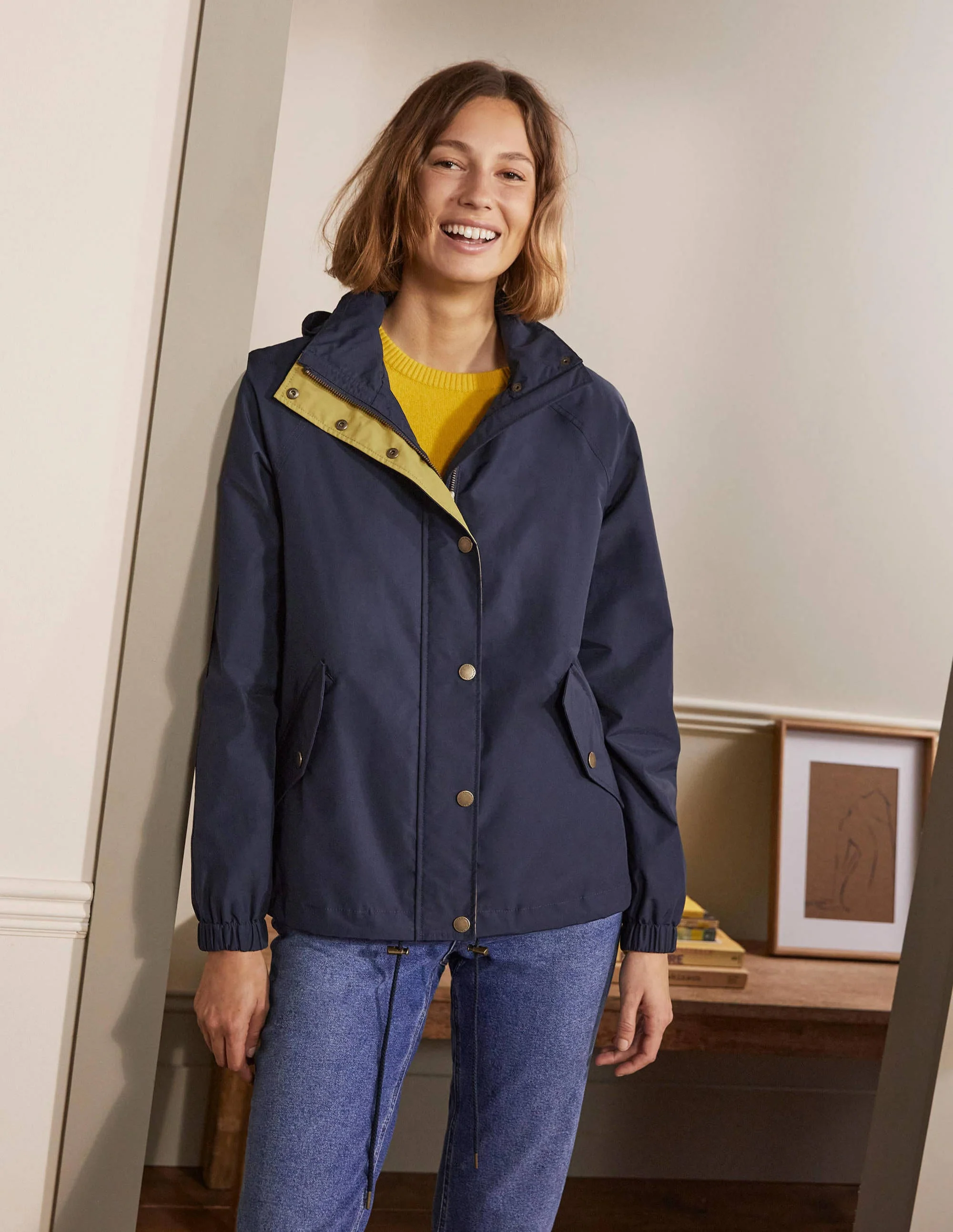 Waterproof Hooded Jacket-Navy - Image 3