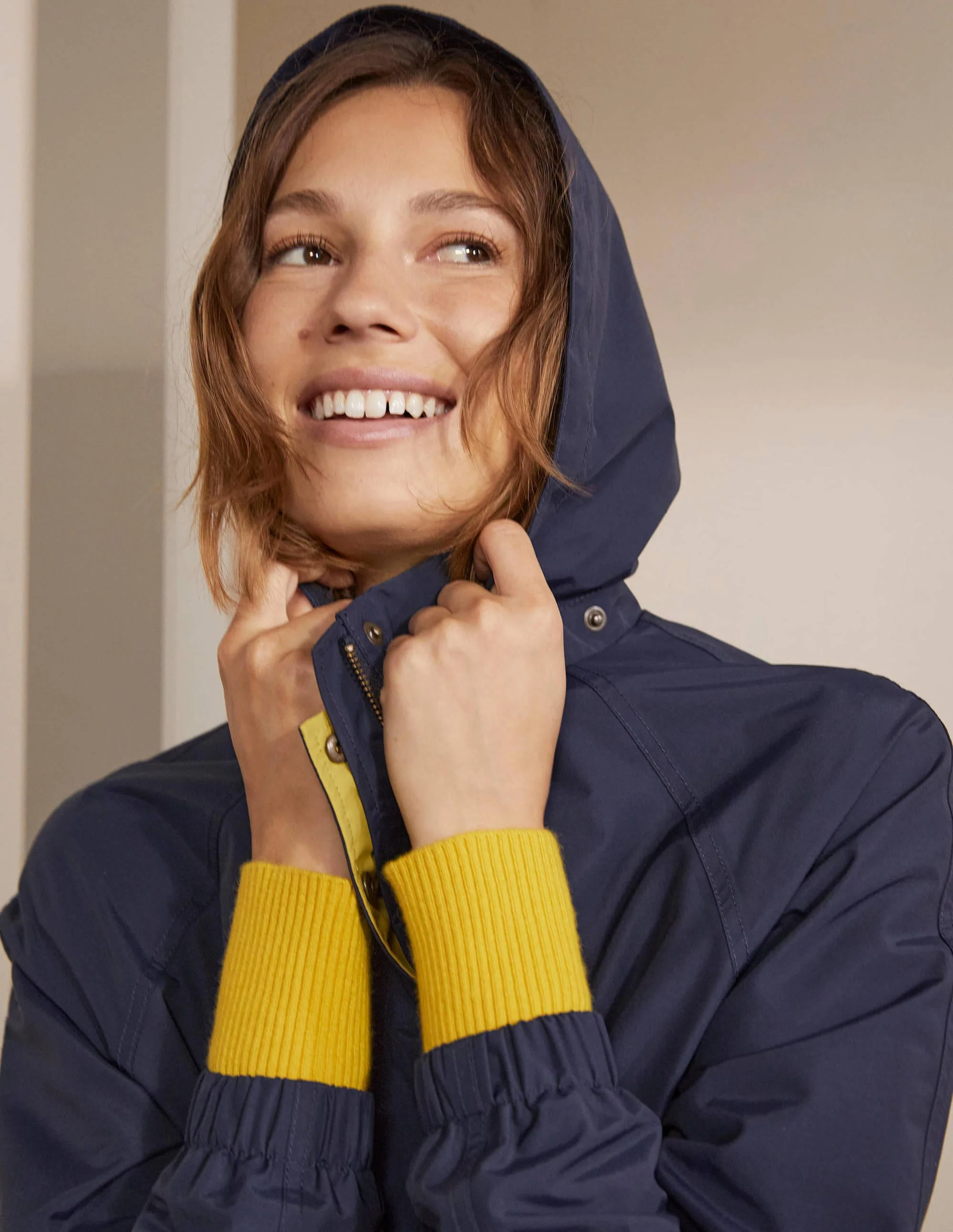 Waterproof Hooded Jacket-Navy - Image 4