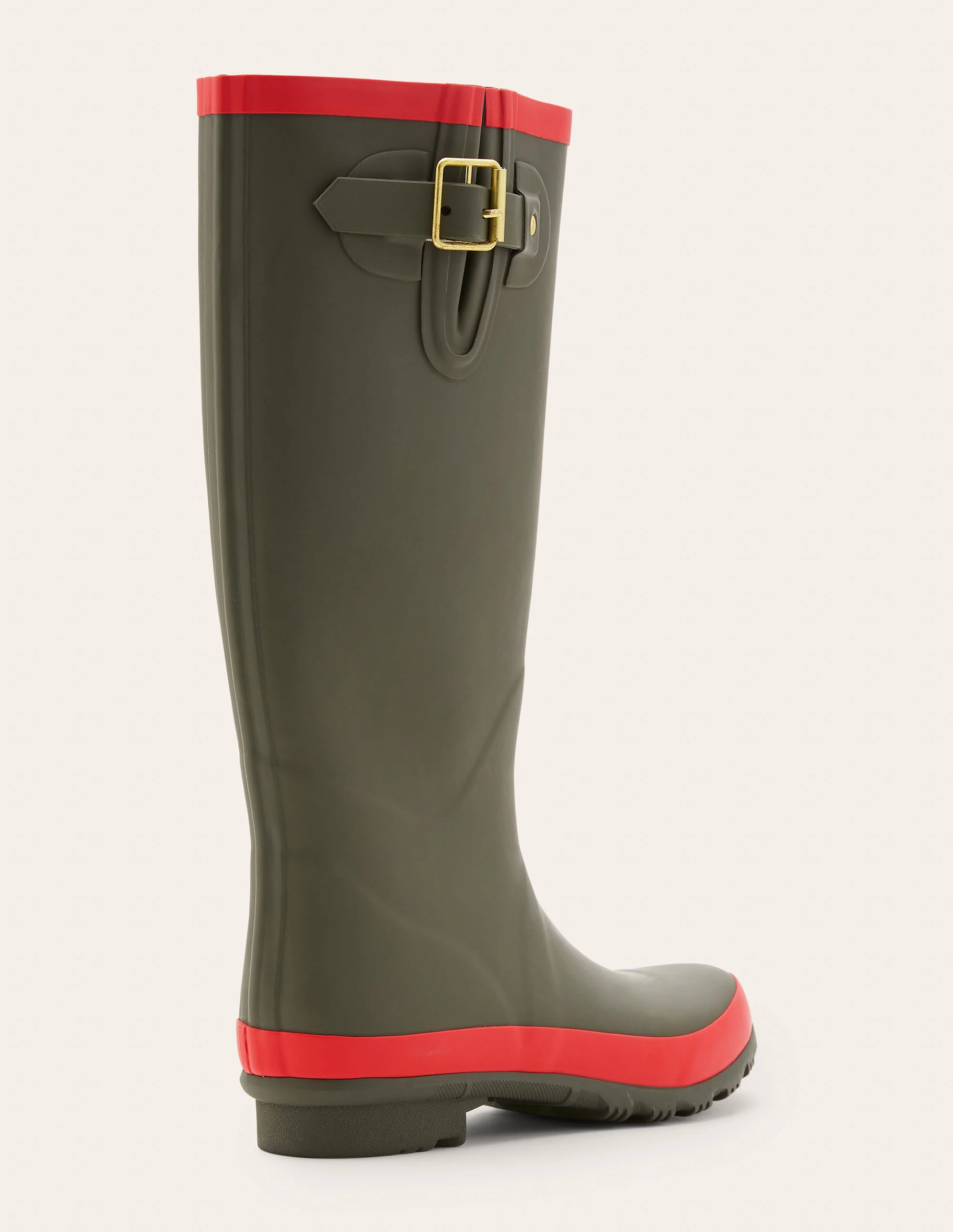 Wellington Boots-Classic Khaki/Cherry Red - Image 3