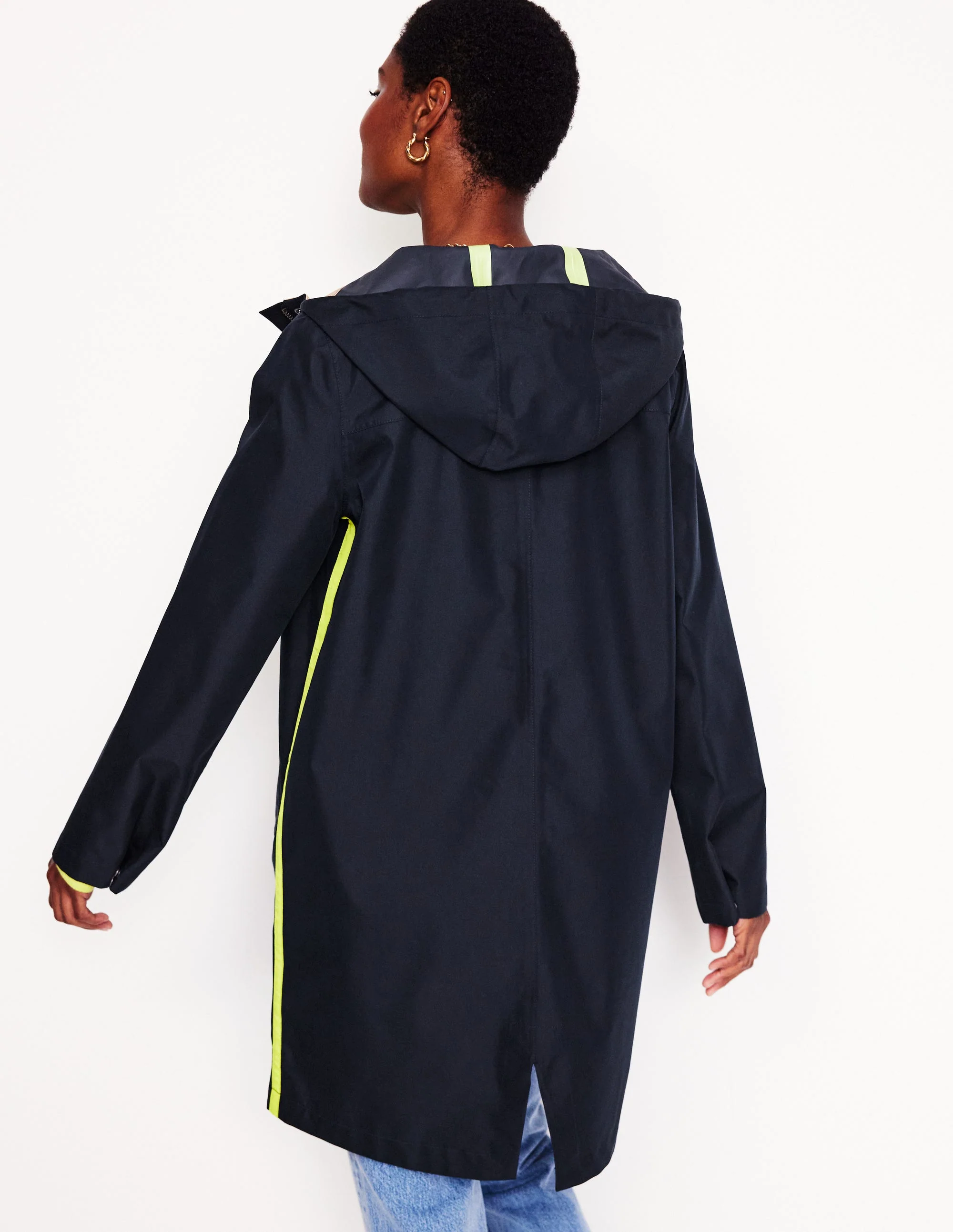 Wells Waterproof Hooded Coat-Navy - Image 3