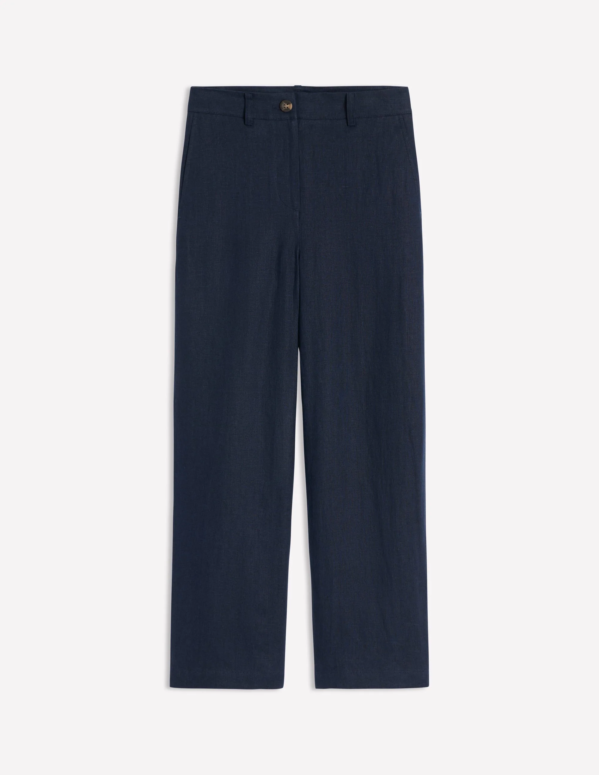 Westbourne Crop Linen Pants-Navy - Image 5