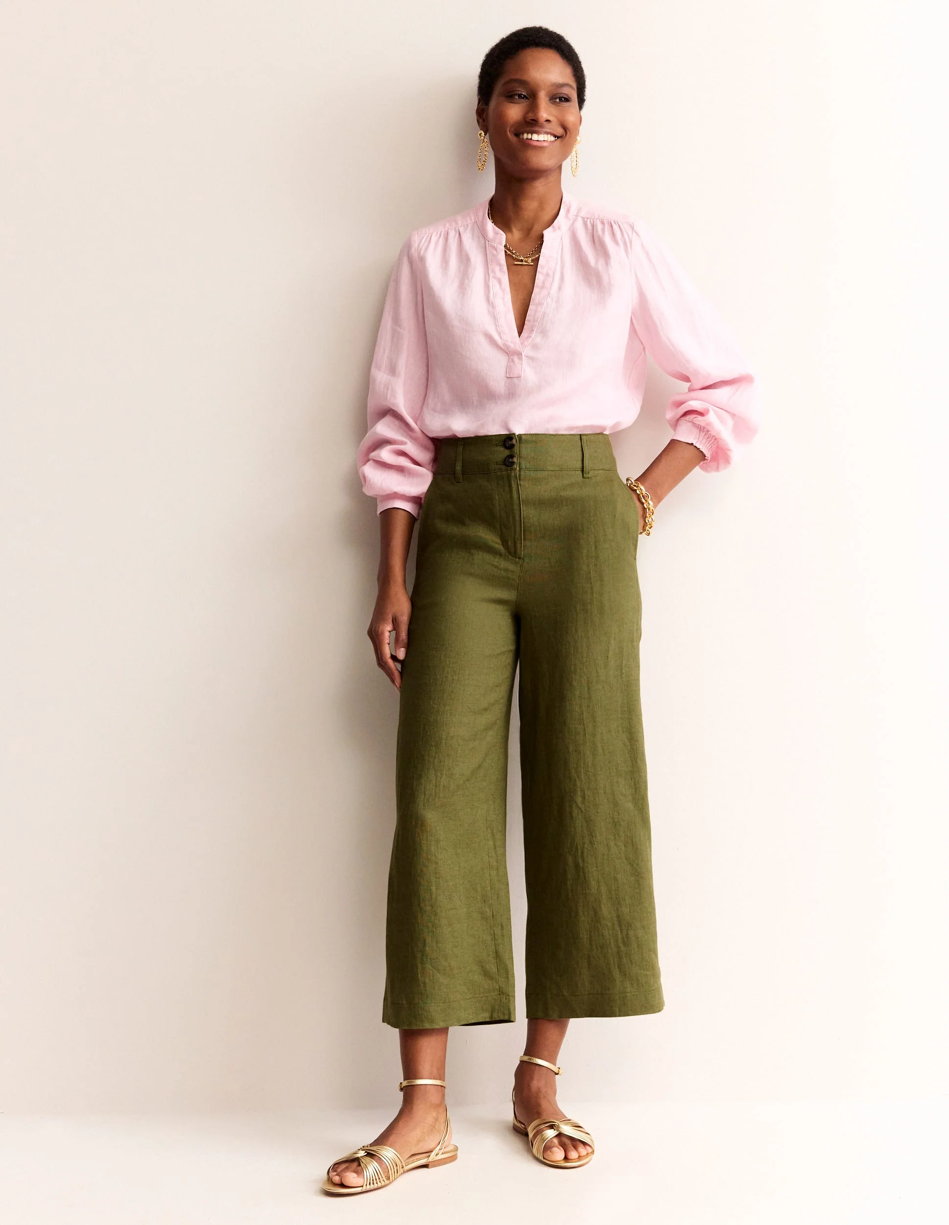 Westbourne Cropped Linen Pants-Mayfly