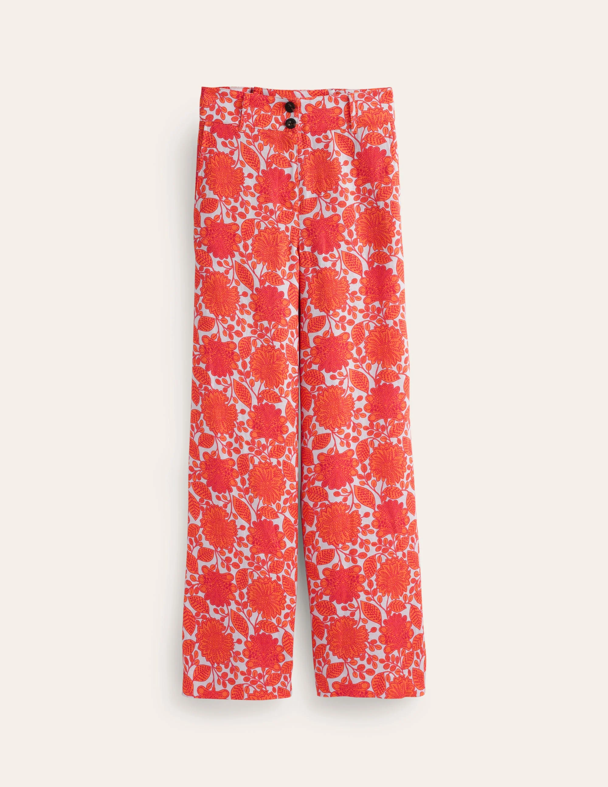 Westbourne Linen Pants-Firecracker, Gardenia Swirl - Image 5