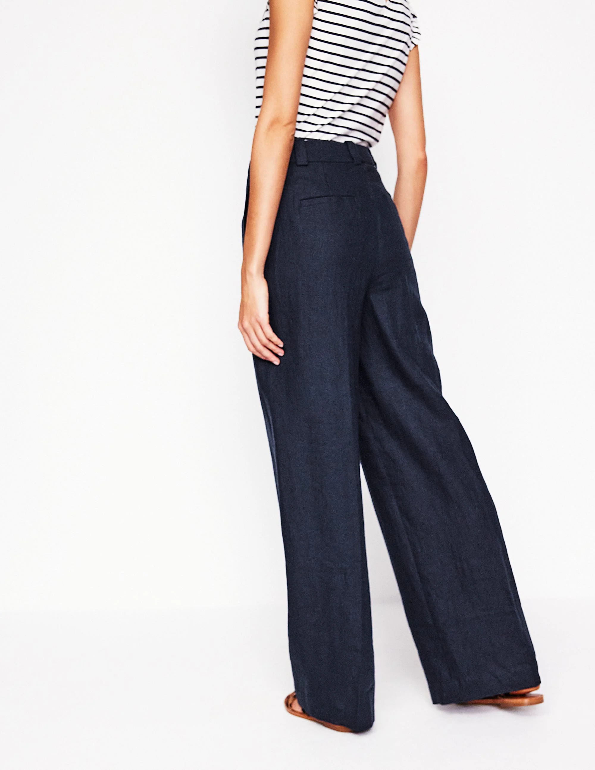Westbourne Linen Pants-Navy - Image 2