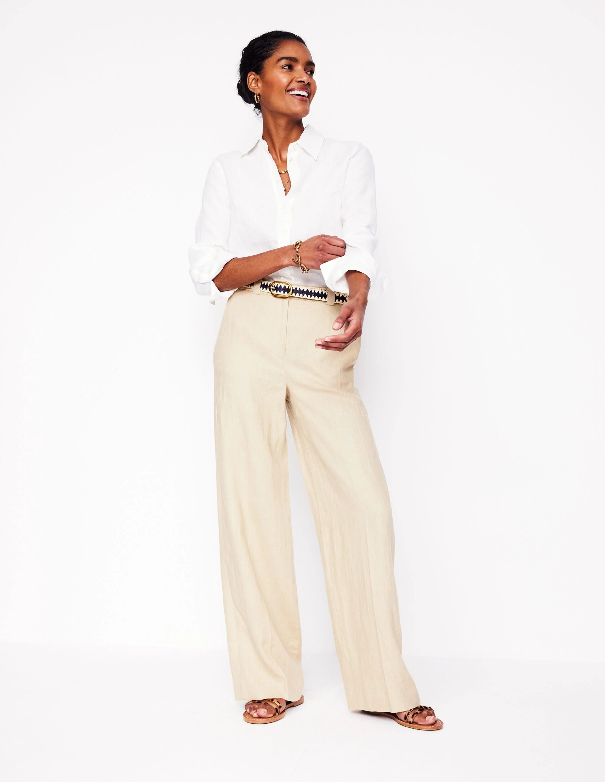 Westbourne Linen Pants-Oatmeal - Image 3
