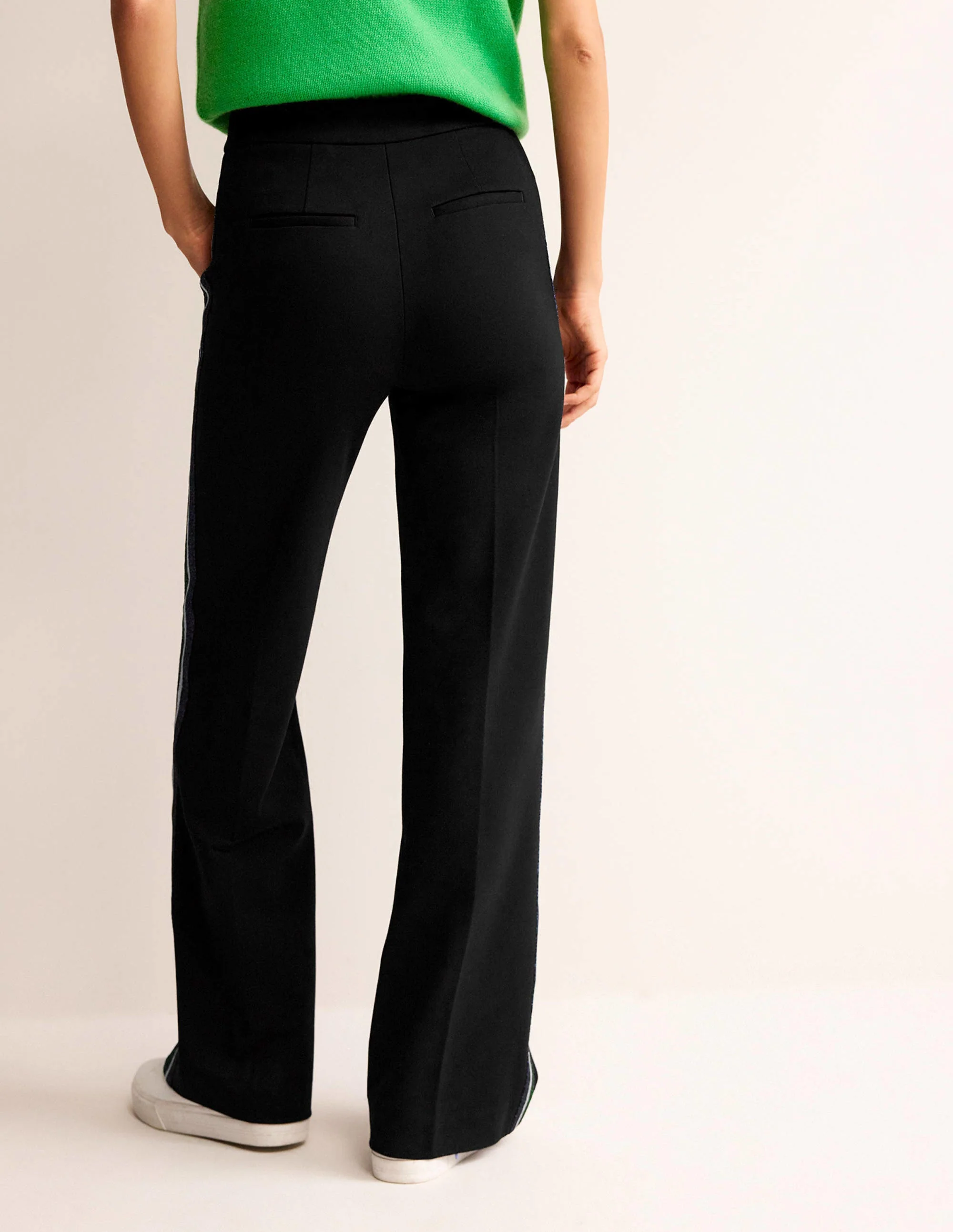 Westbourne Ponte Pants-Black with Metallic Stripe - Image 3