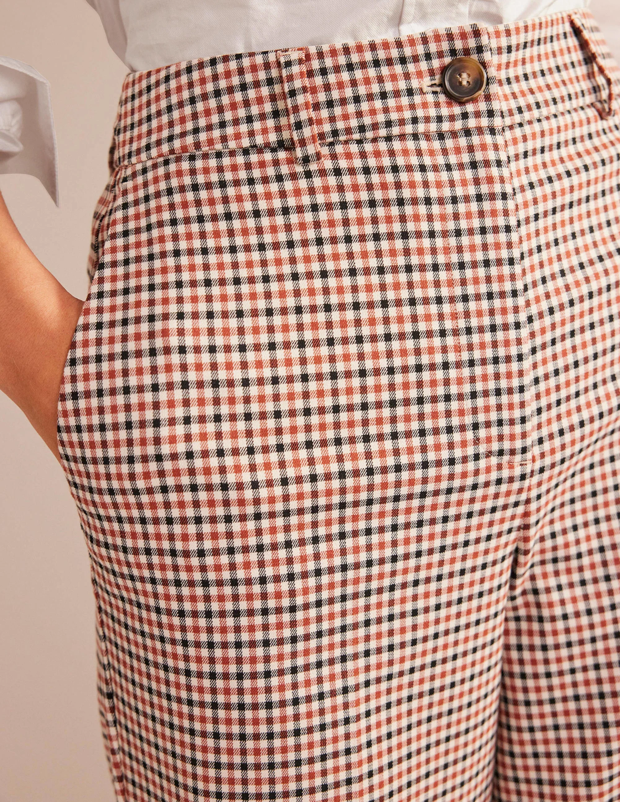 Westbourne Wide Leg Trousers-Check - Image 2