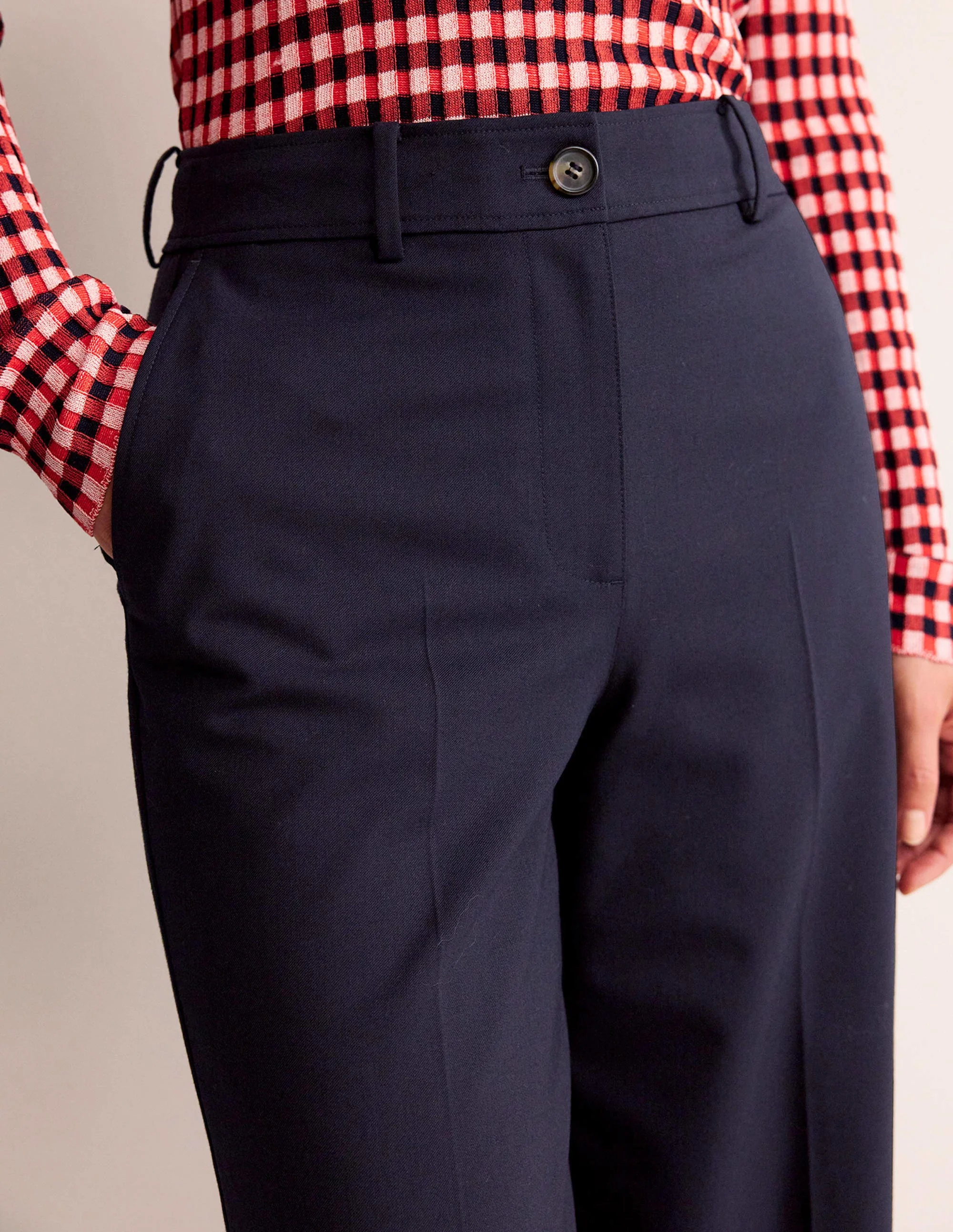 Westbourne Wool Blend Pants-NAVY - Image 2