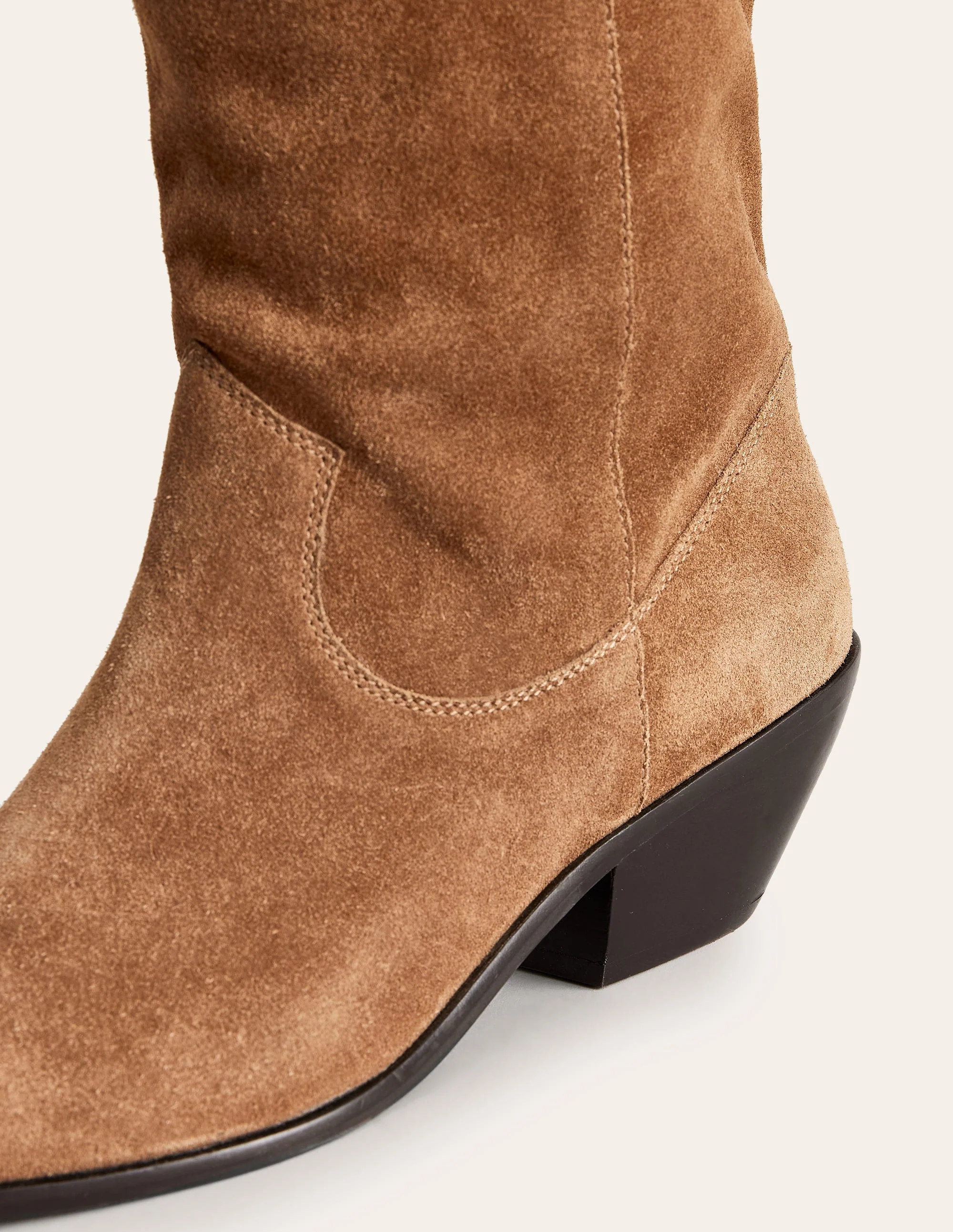 Western Knee High Boots-Rusty Tan Suede - Image 4