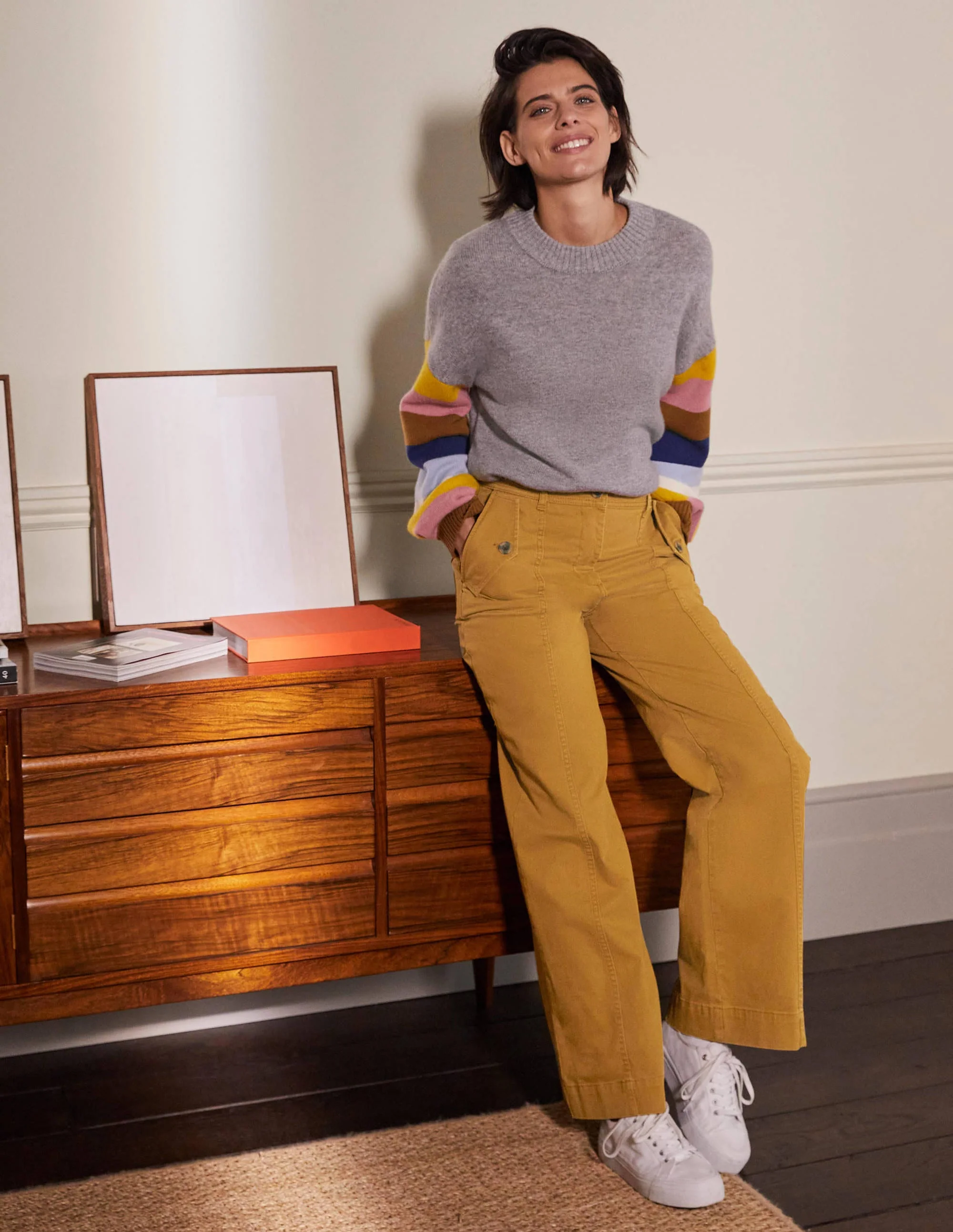Wide Leg Chino Pants-Frankincense